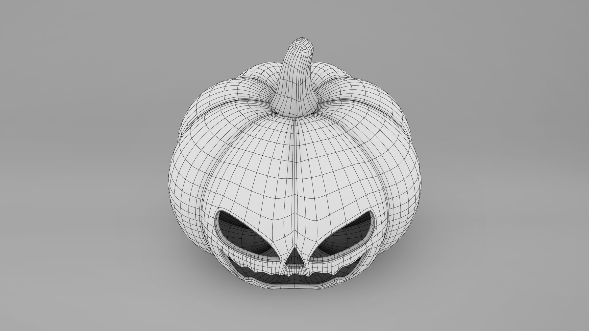 Pumpkin With Witch Hat Low-poly 3D model_18
