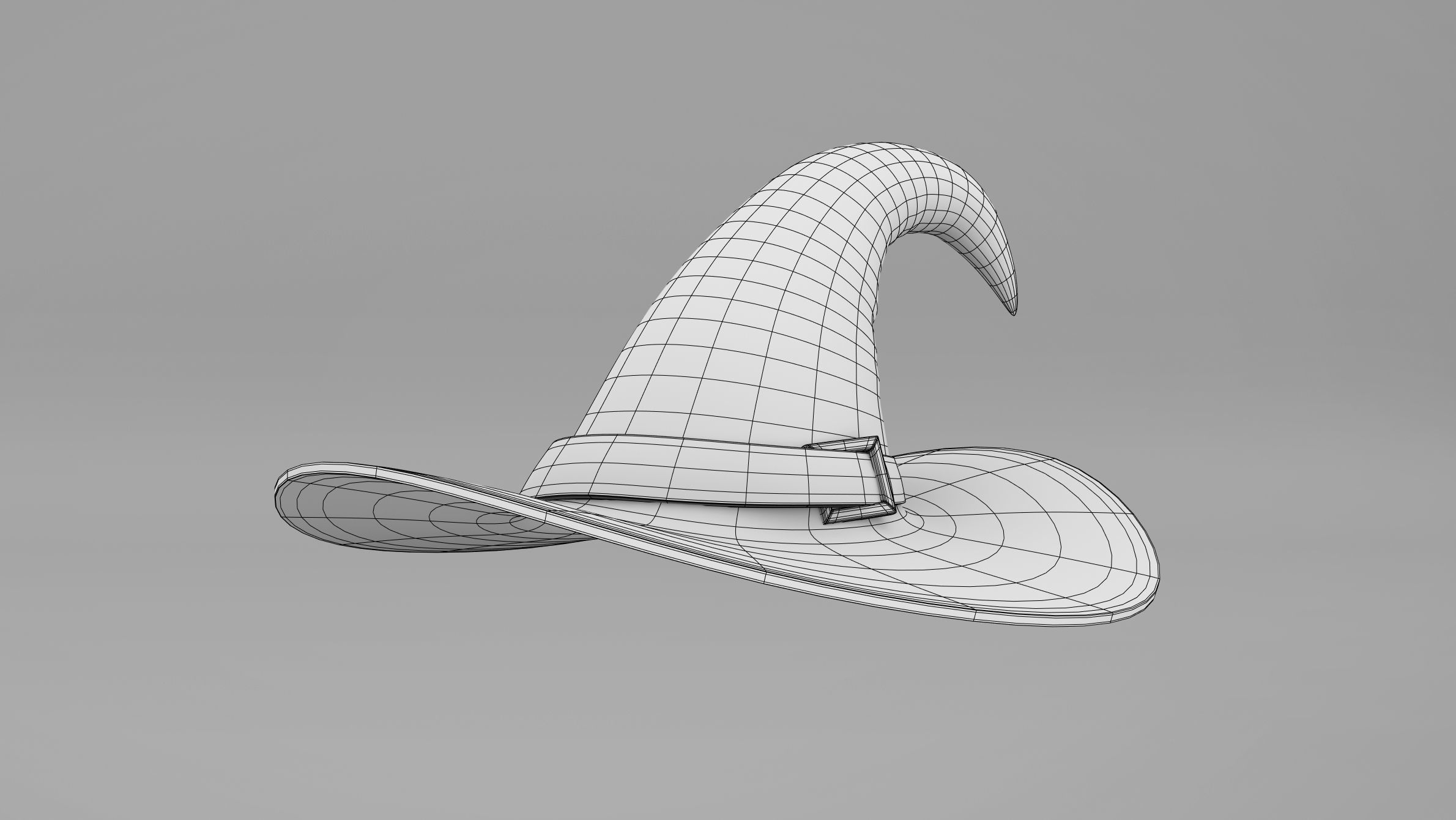 Pumpkin With Witch Hat Low-poly 3D model_34