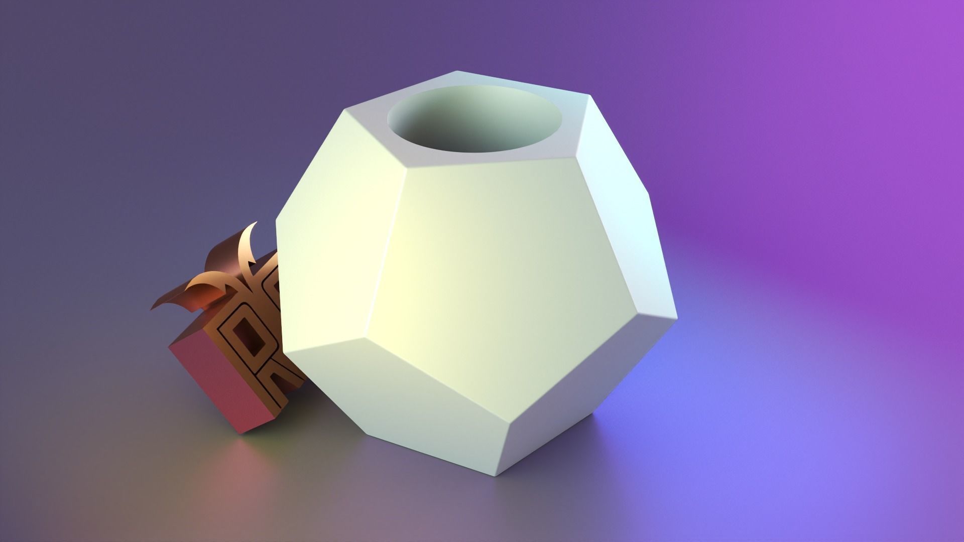 low poly vase 01 3D print model_9