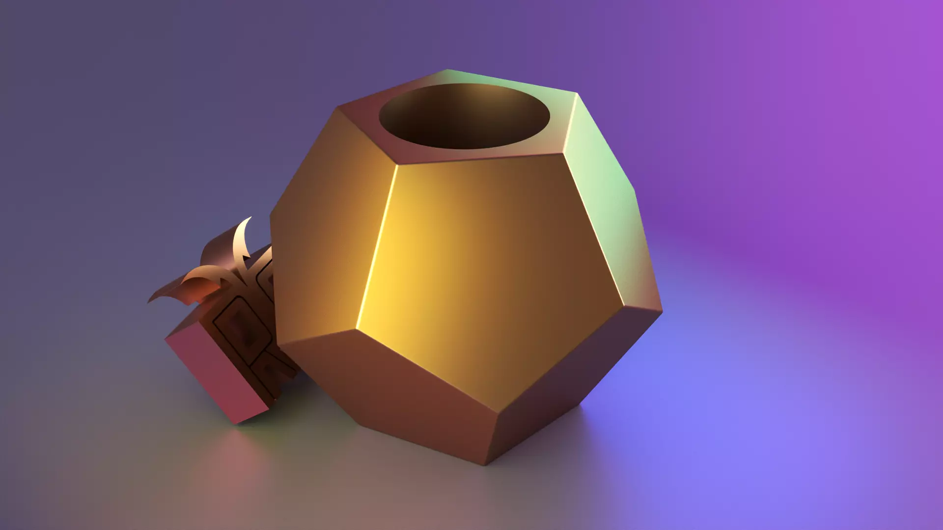 low poly vase 01 3D print model_0