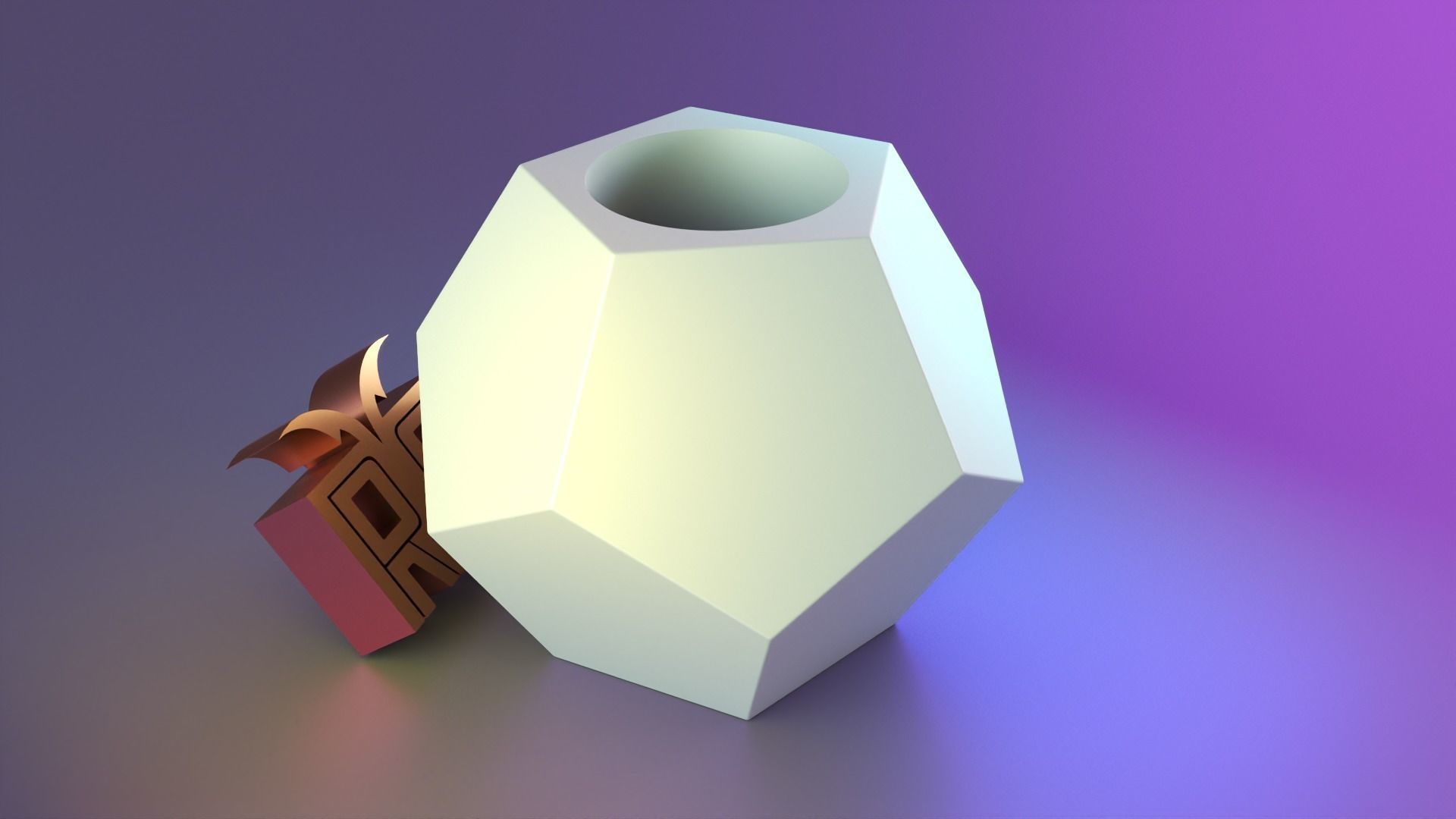 low poly vase 01 3D print model_1