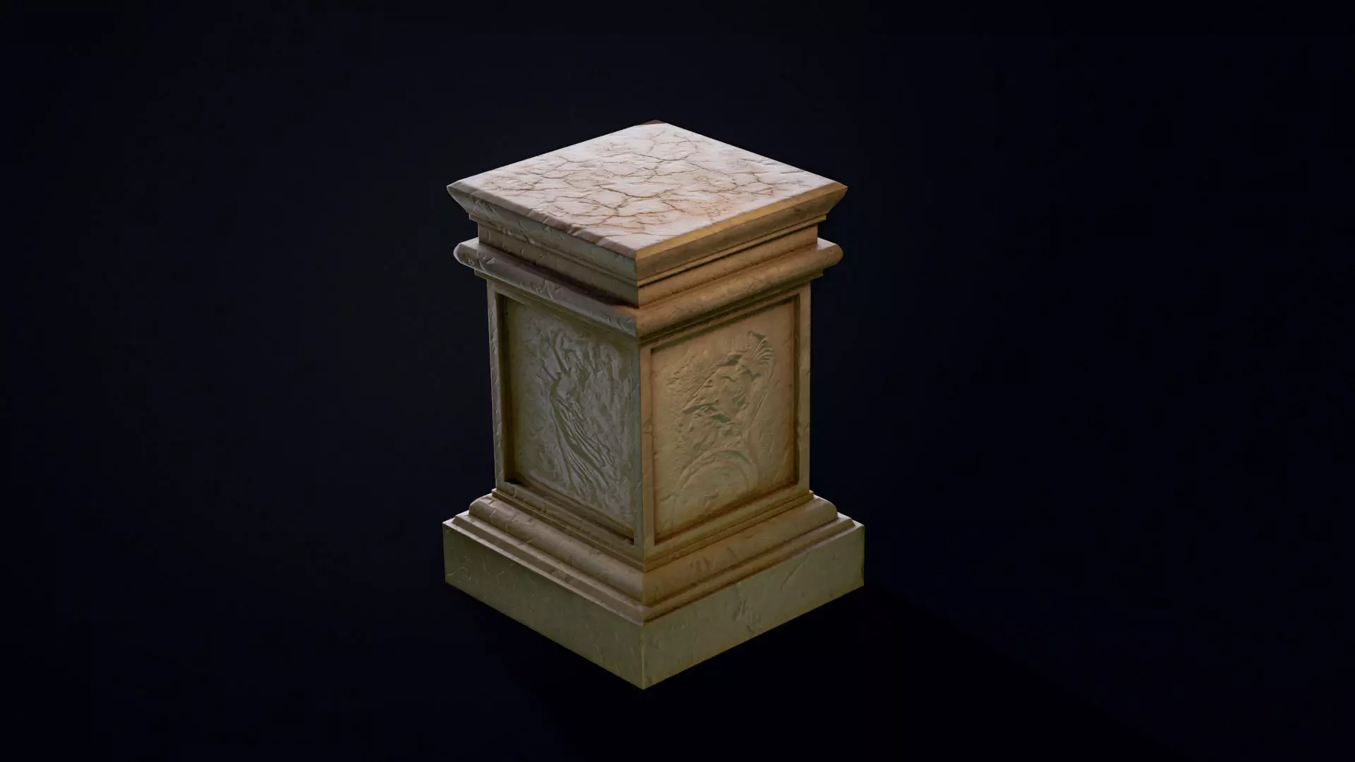 Greek pedestal 3d model Free low-poly 3D model