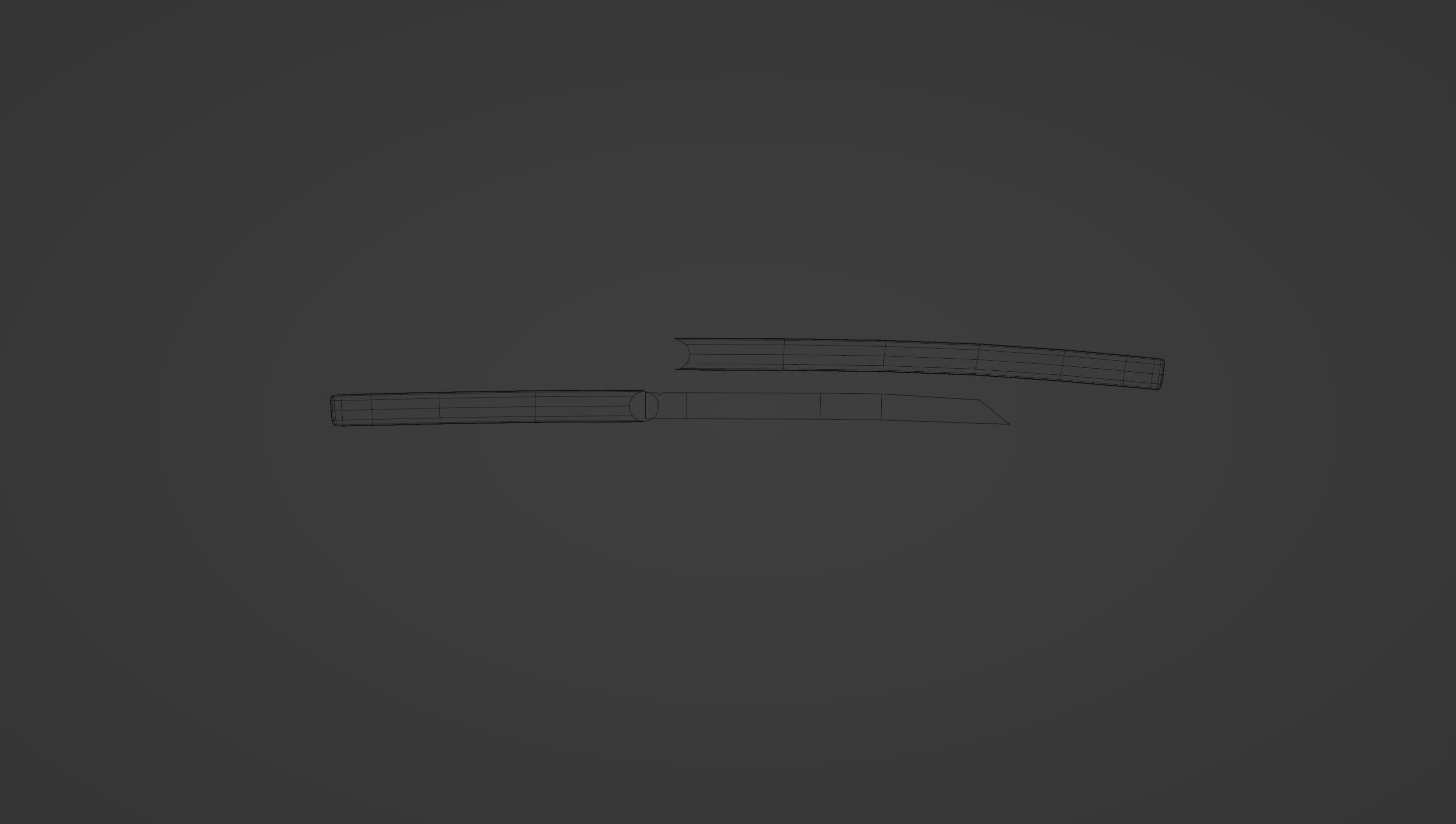 Ninja short sword 3D model_6