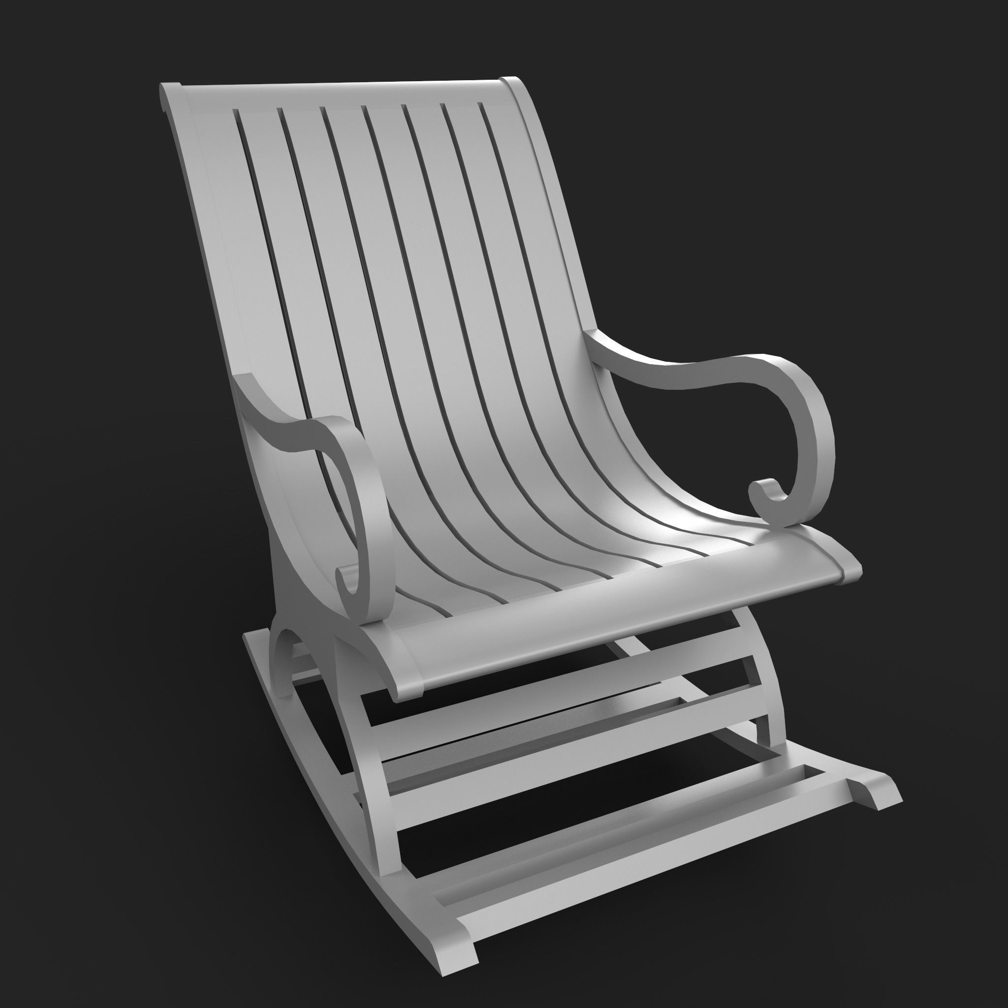 18 Wooden Chair Base Mesh   Low-poly 3D model_8