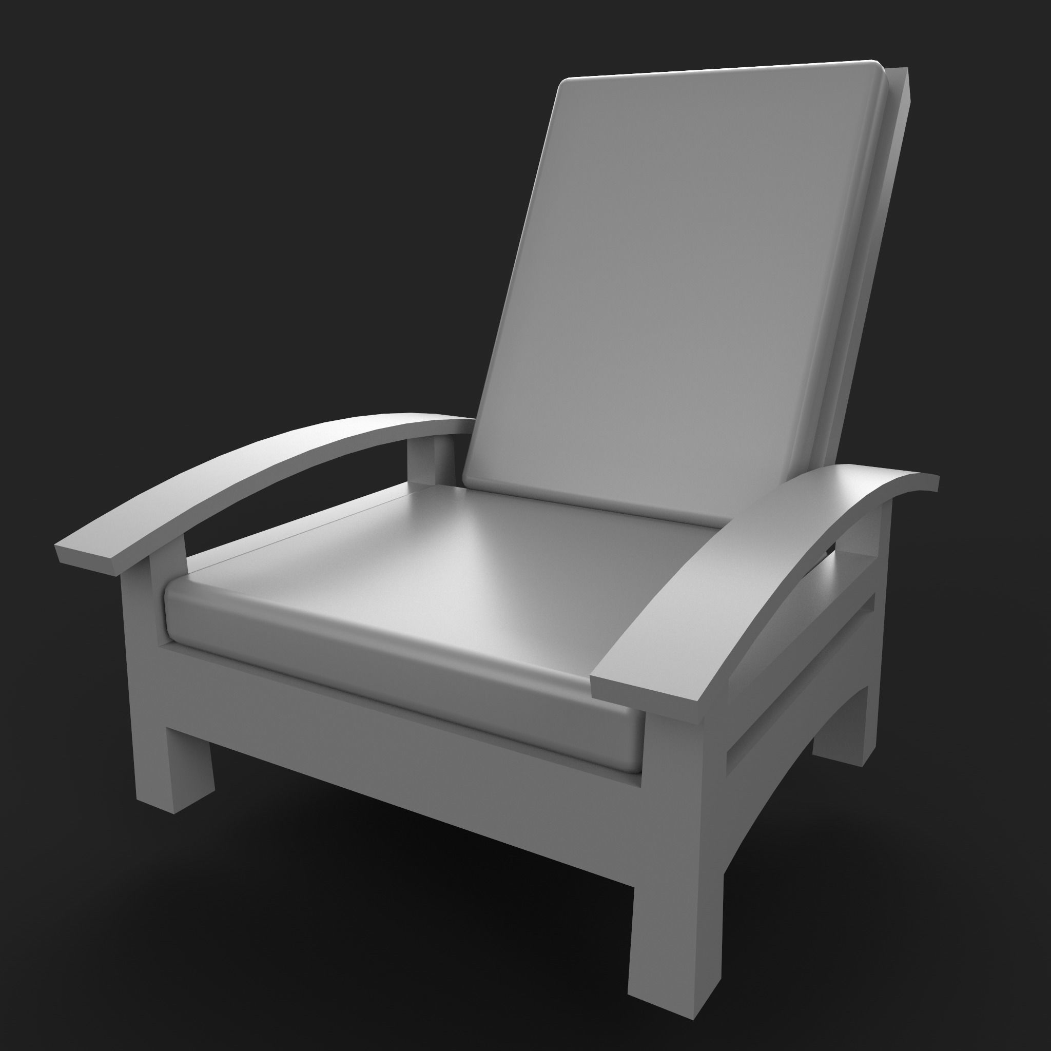 18 Wooden Chair Base Mesh   Low-poly 3D model_14