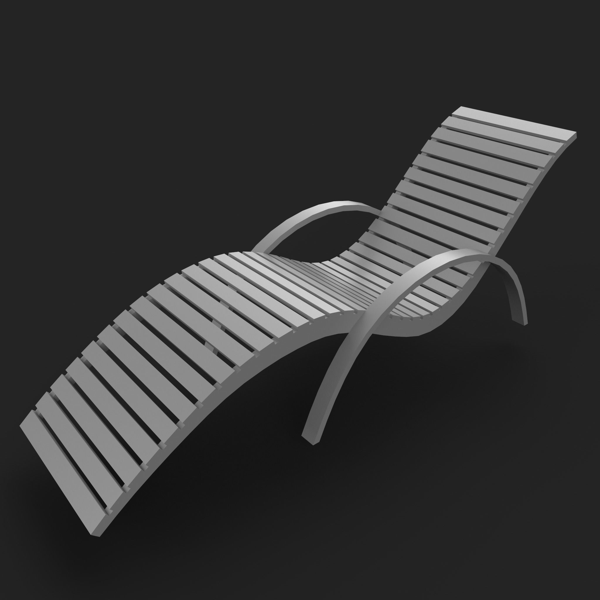 18 Wooden Chair Base Mesh   Low-poly 3D model_1