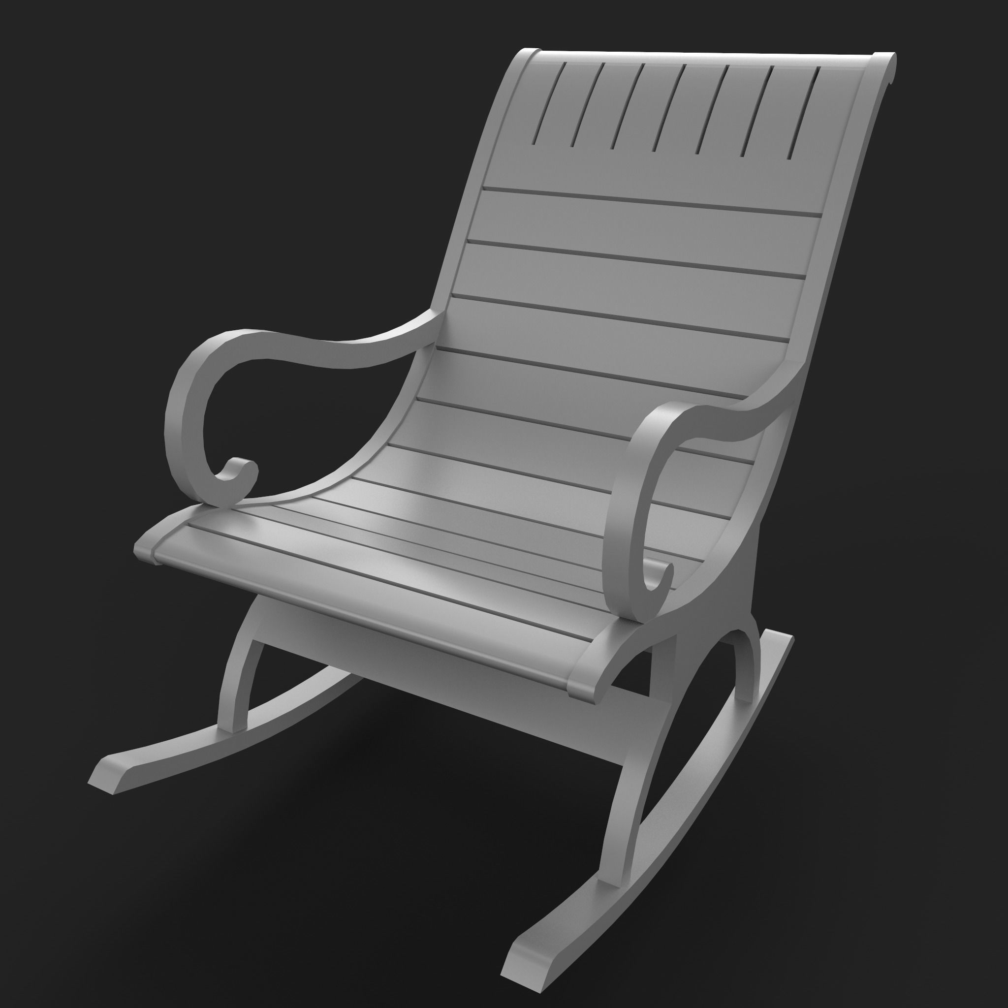 18 Wooden Chair Base Mesh   Low-poly 3D model_18