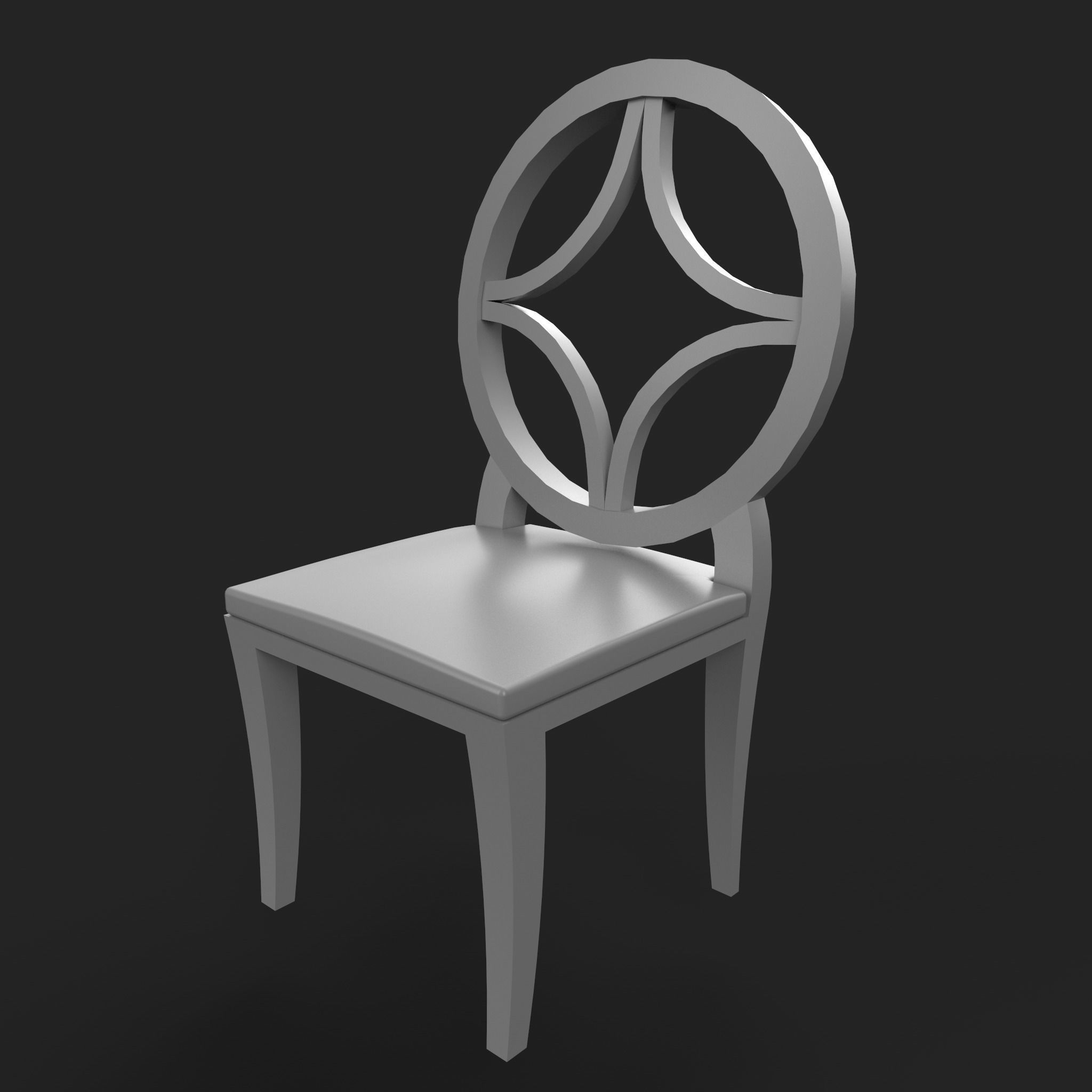 18 Wooden Chair Base Mesh   Low-poly 3D model_5