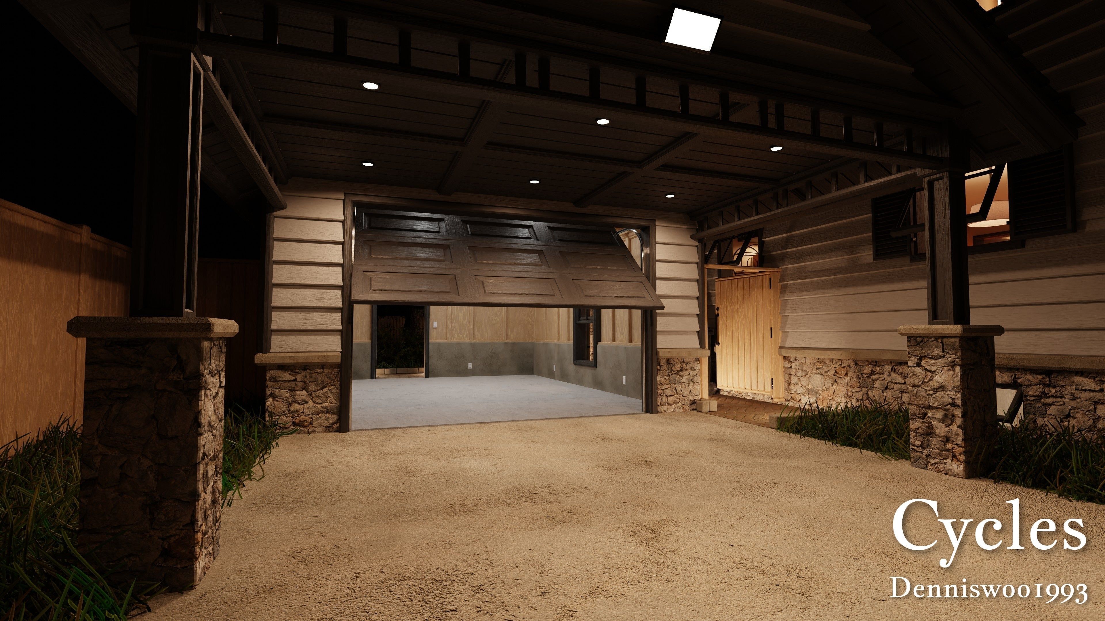 Modular Classic Style American House 18 Low-poly 3D model_29