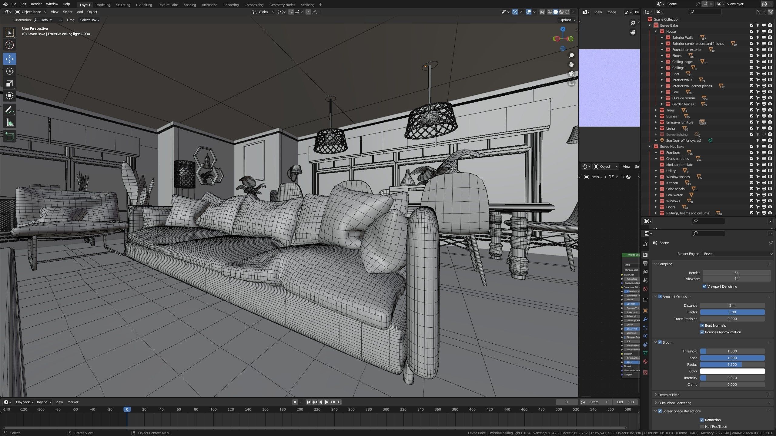 Modular Classic Style American House 18 Low-poly 3D model_55