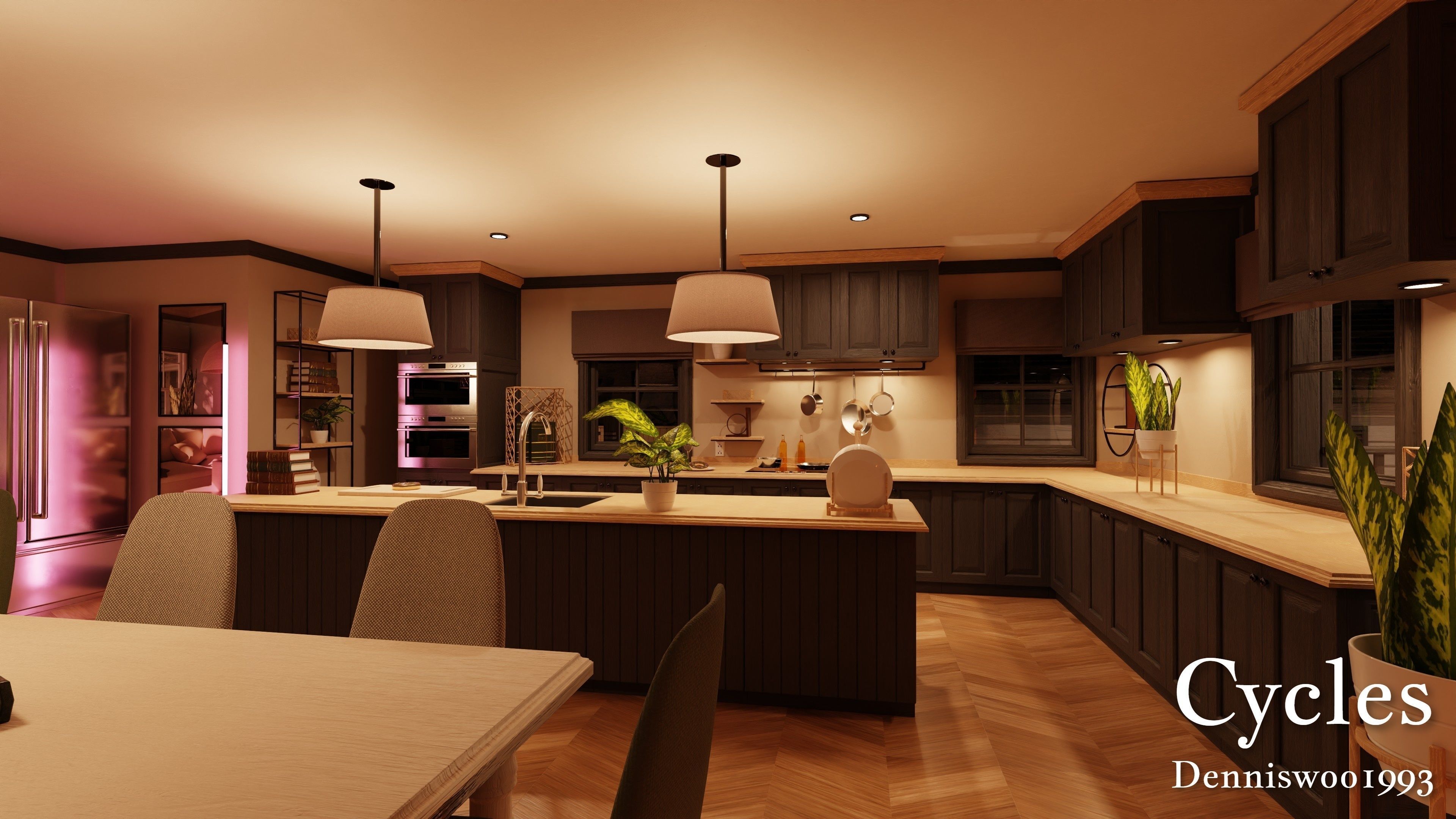 Modular Classic Style American House 18 Low-poly 3D model_28