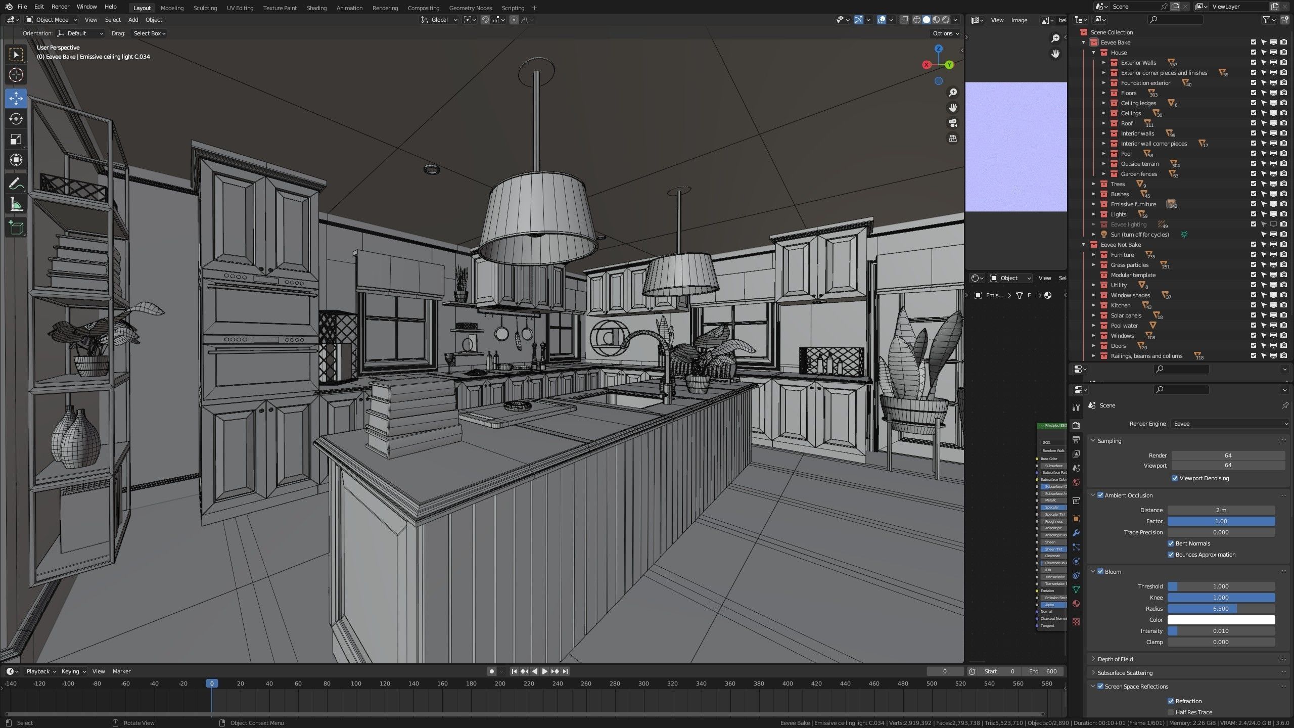 Modular Classic Style American House 18 Low-poly 3D model_54