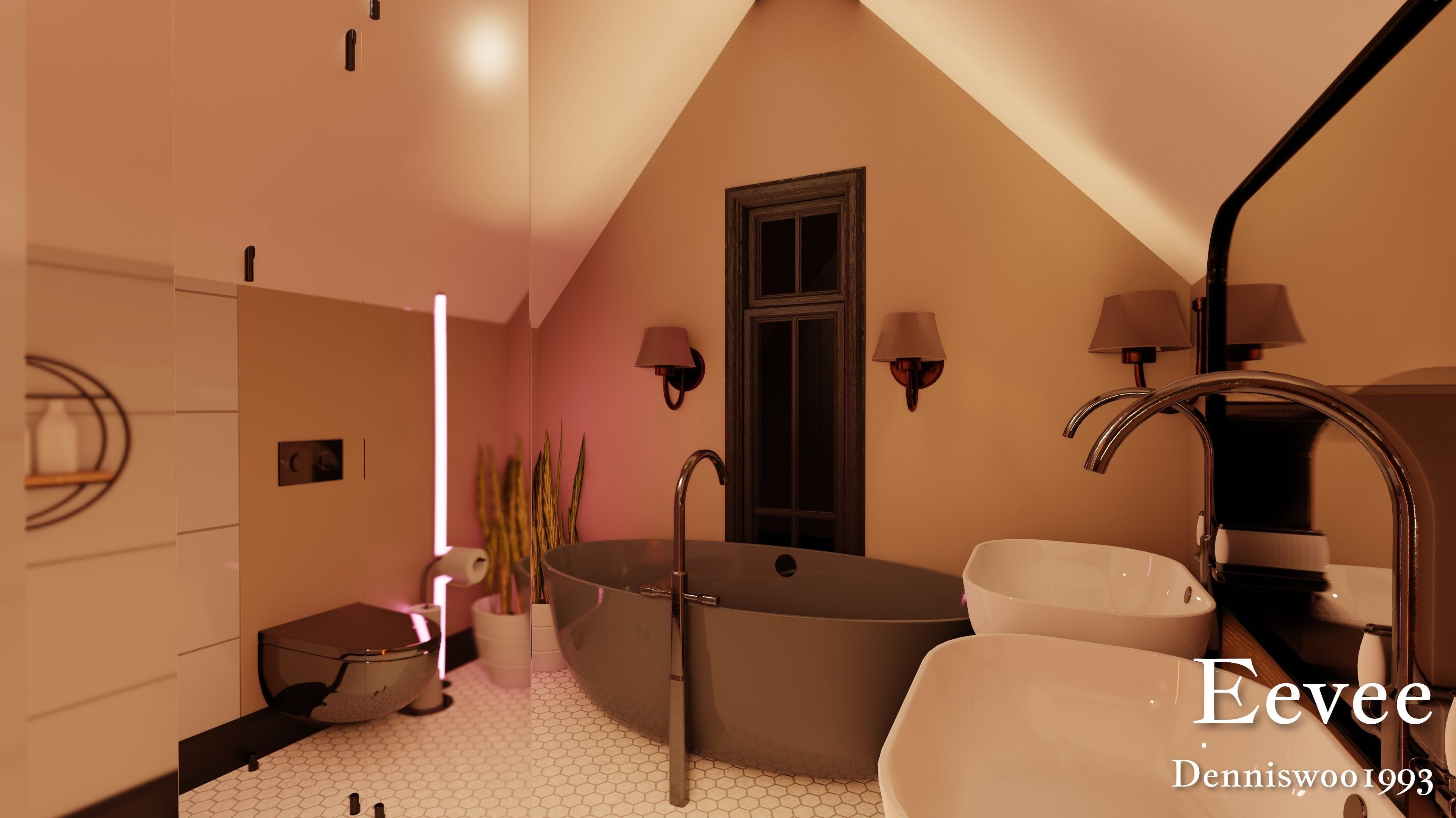 Modular Classic Style American House 18 Low-poly 3D model_53