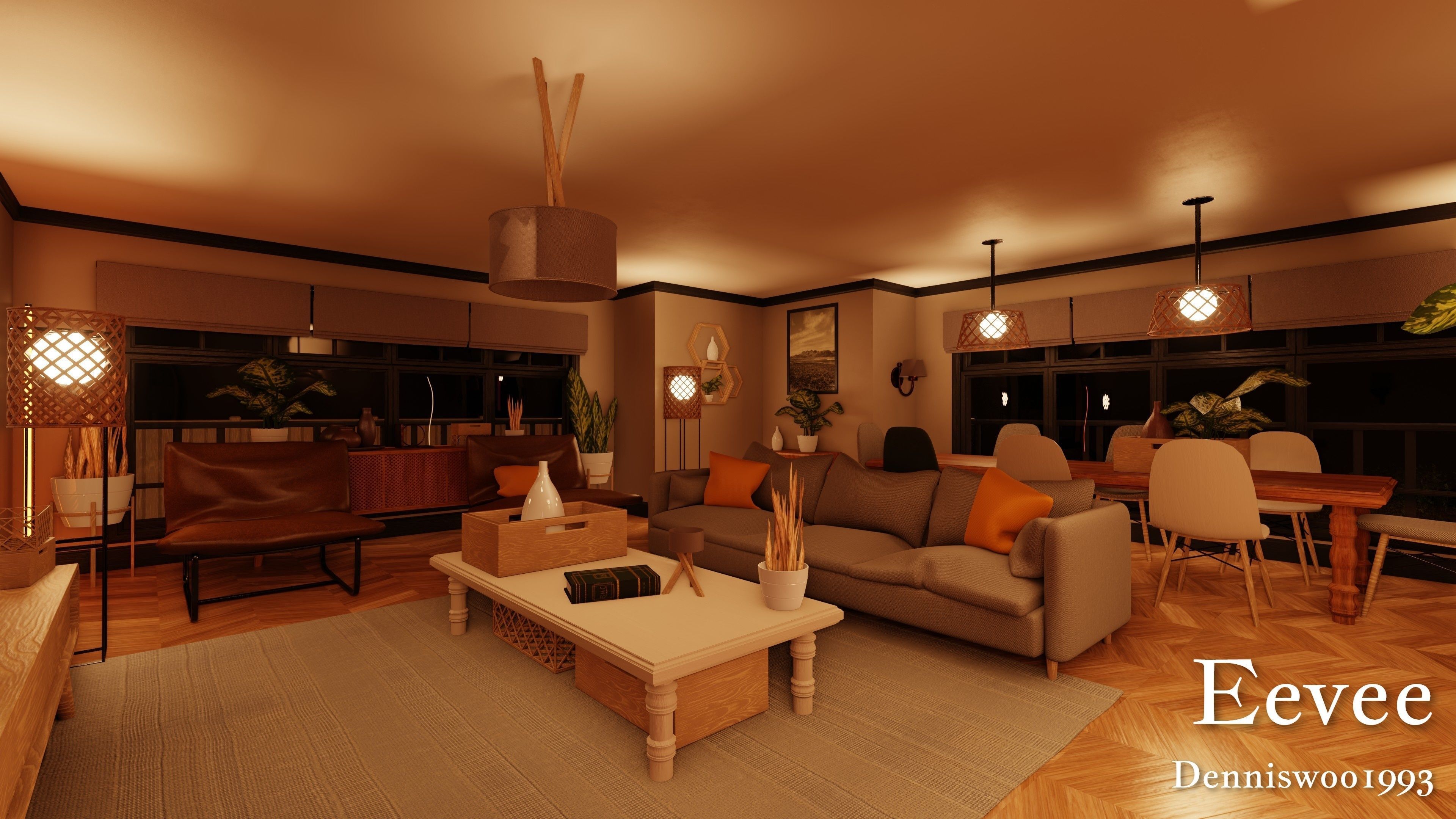 Modular Classic Style American House 18 Low-poly 3D model_48