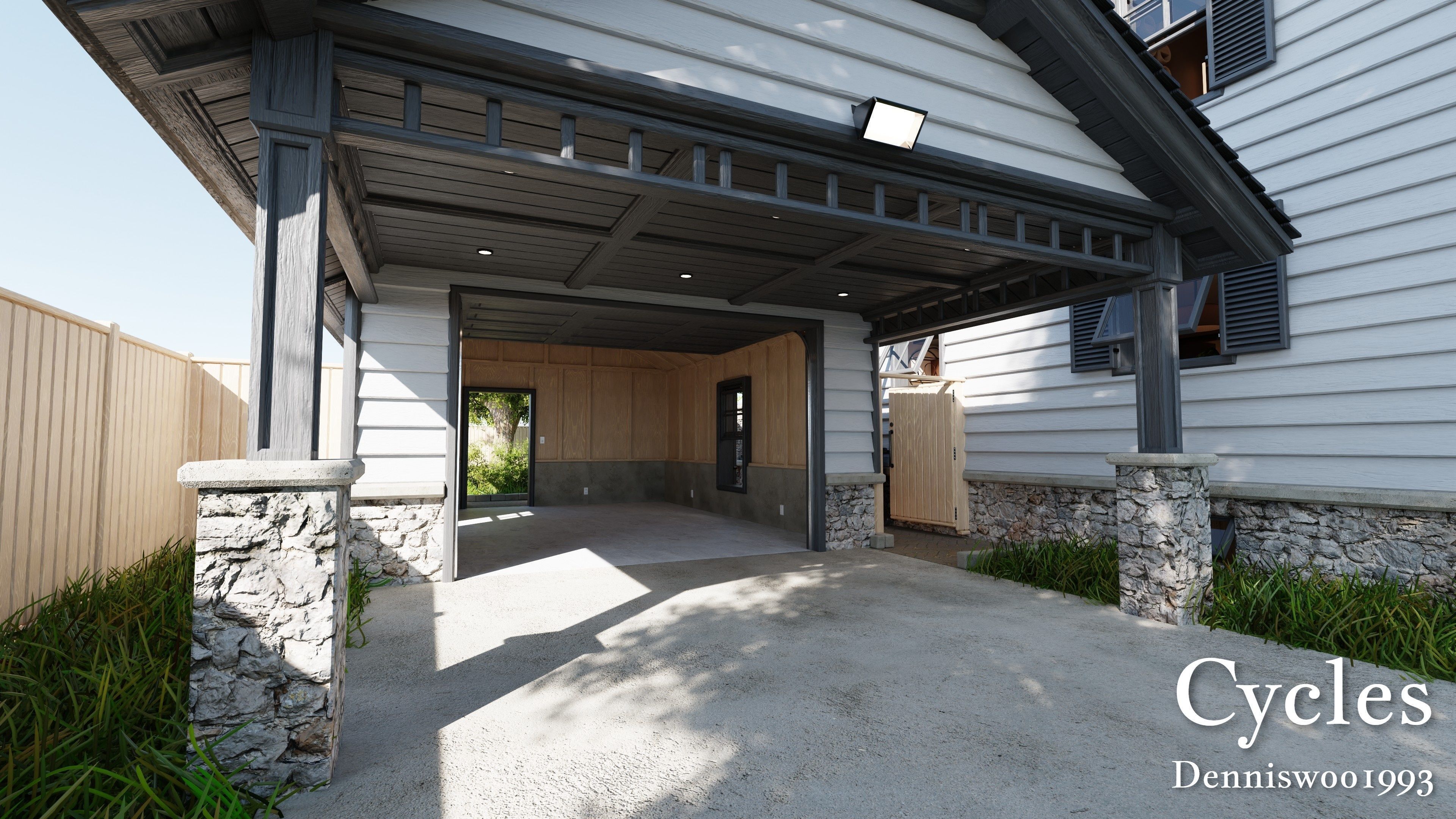 Modular Classic Style American House 18 Low-poly 3D model_14