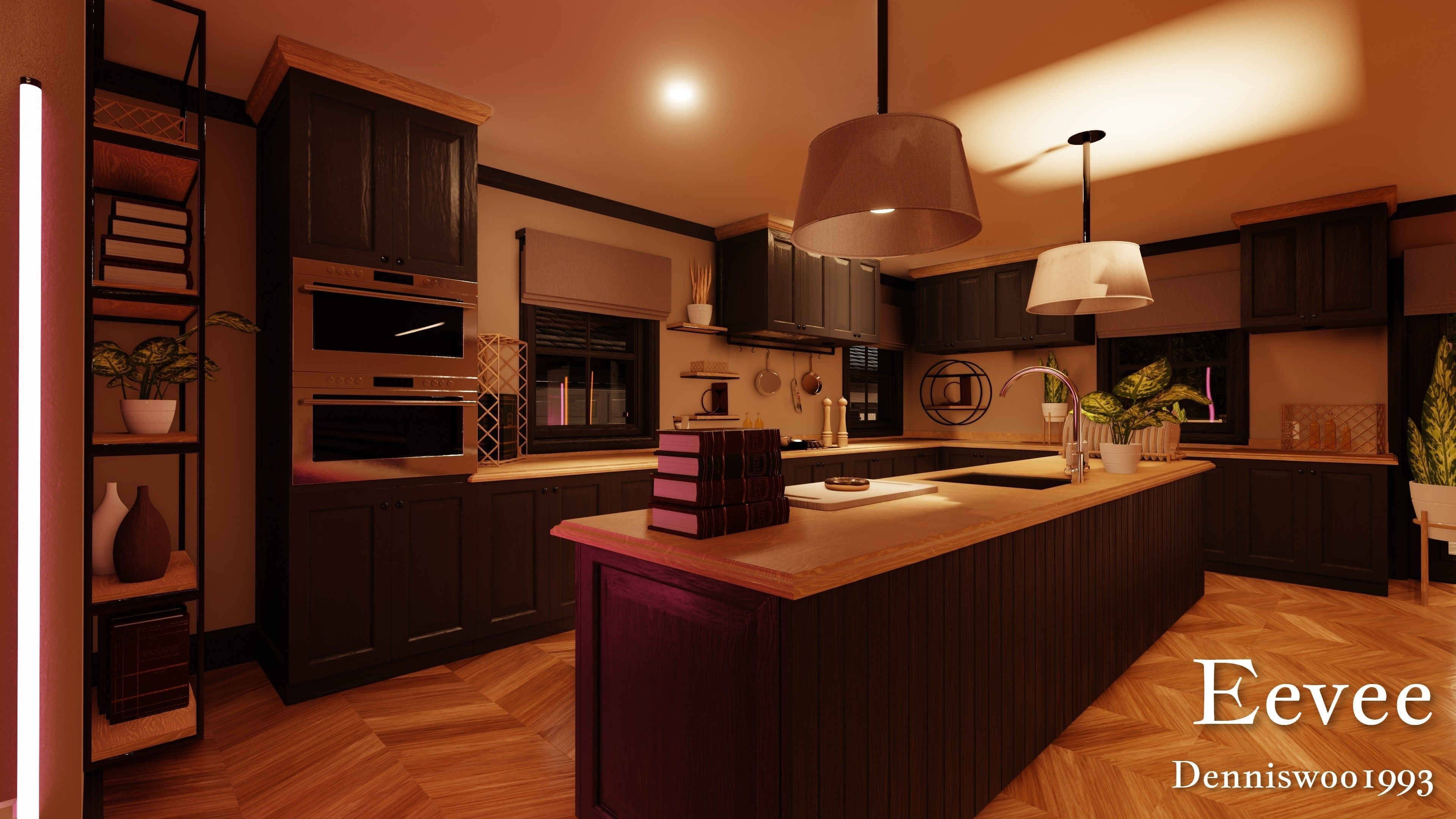 Modular Classic Style American House 18 Low-poly 3D model_47