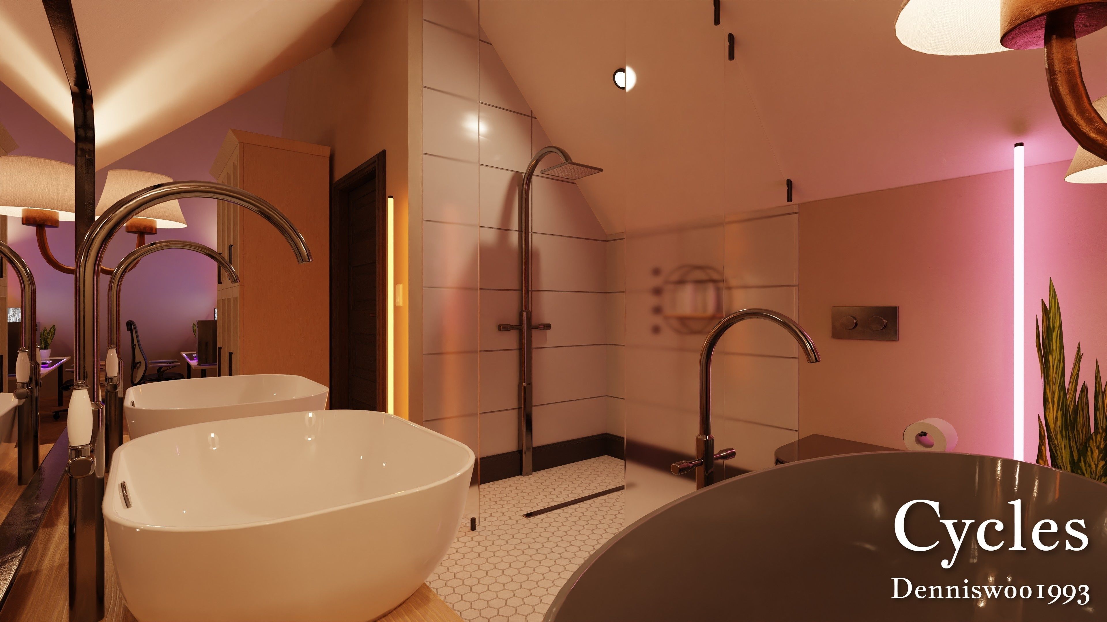 Modular Classic Style American House 18 Low-poly 3D model_33