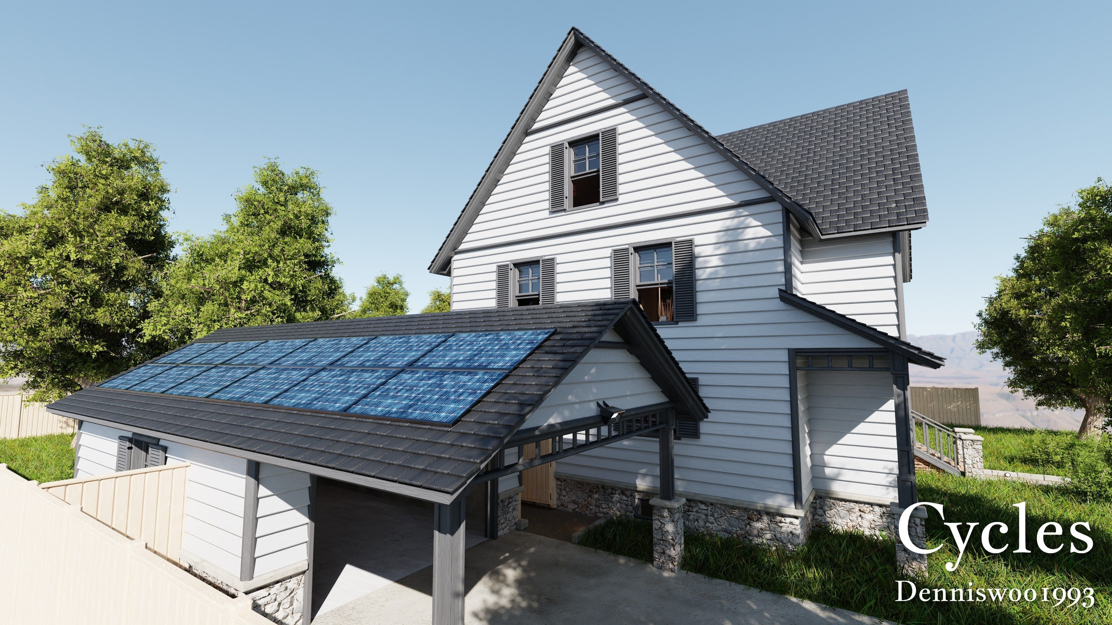 Modular Classic Style American House 18 Low-poly 3D model_23