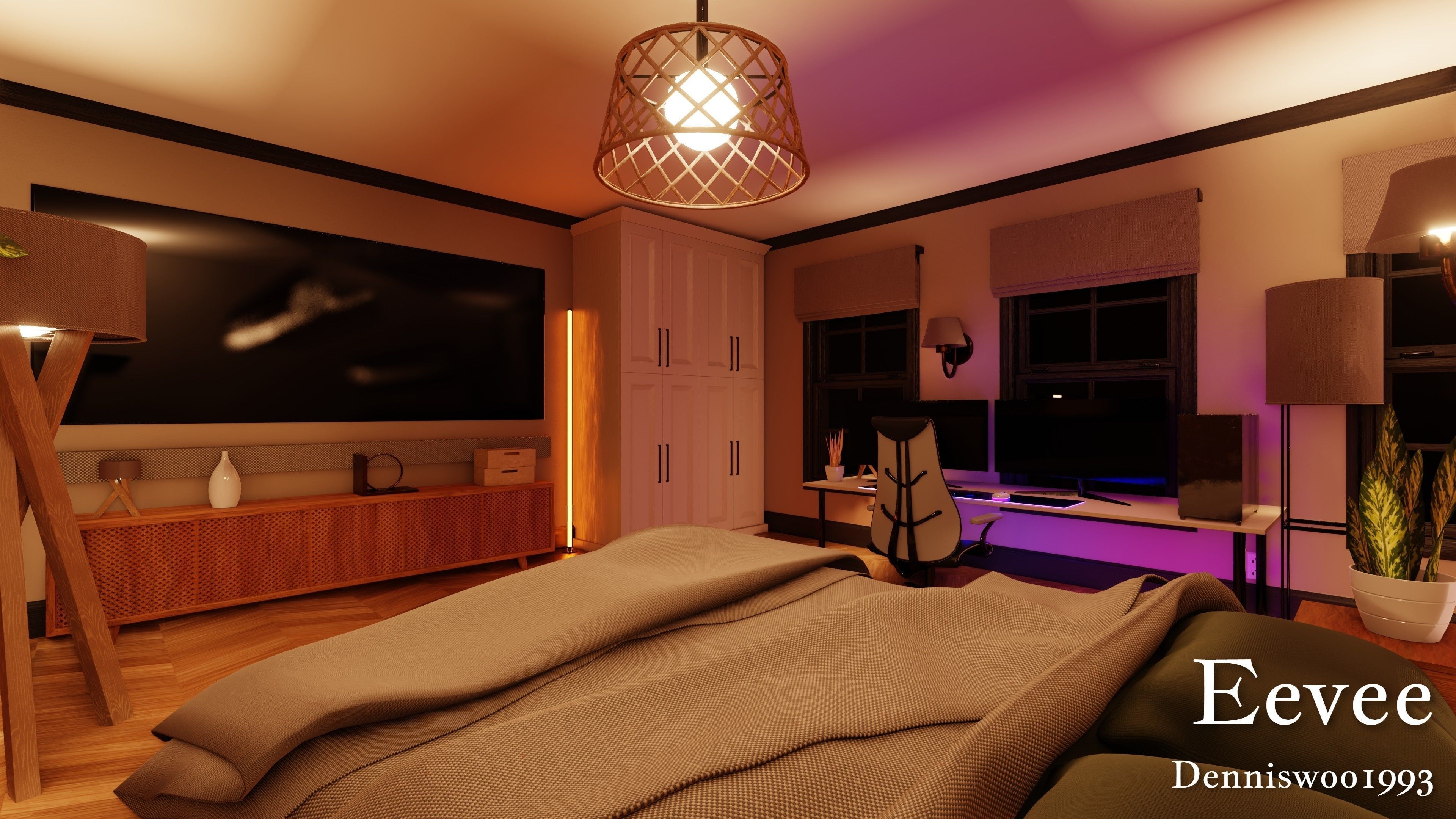 Modular Classic Style American House 18 Low-poly 3D model_50