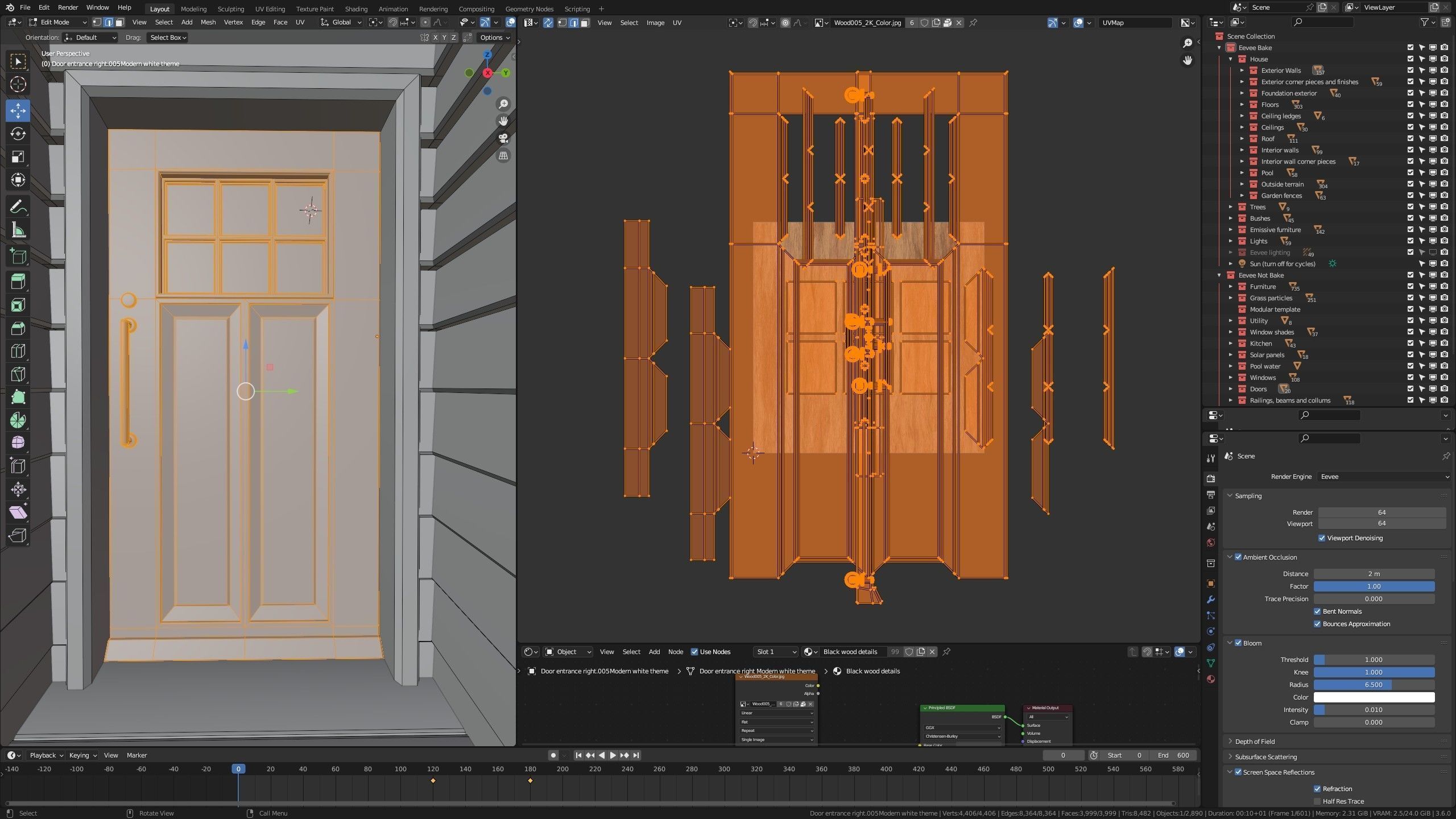 Modular Classic Style American House 18 Low-poly 3D model_56