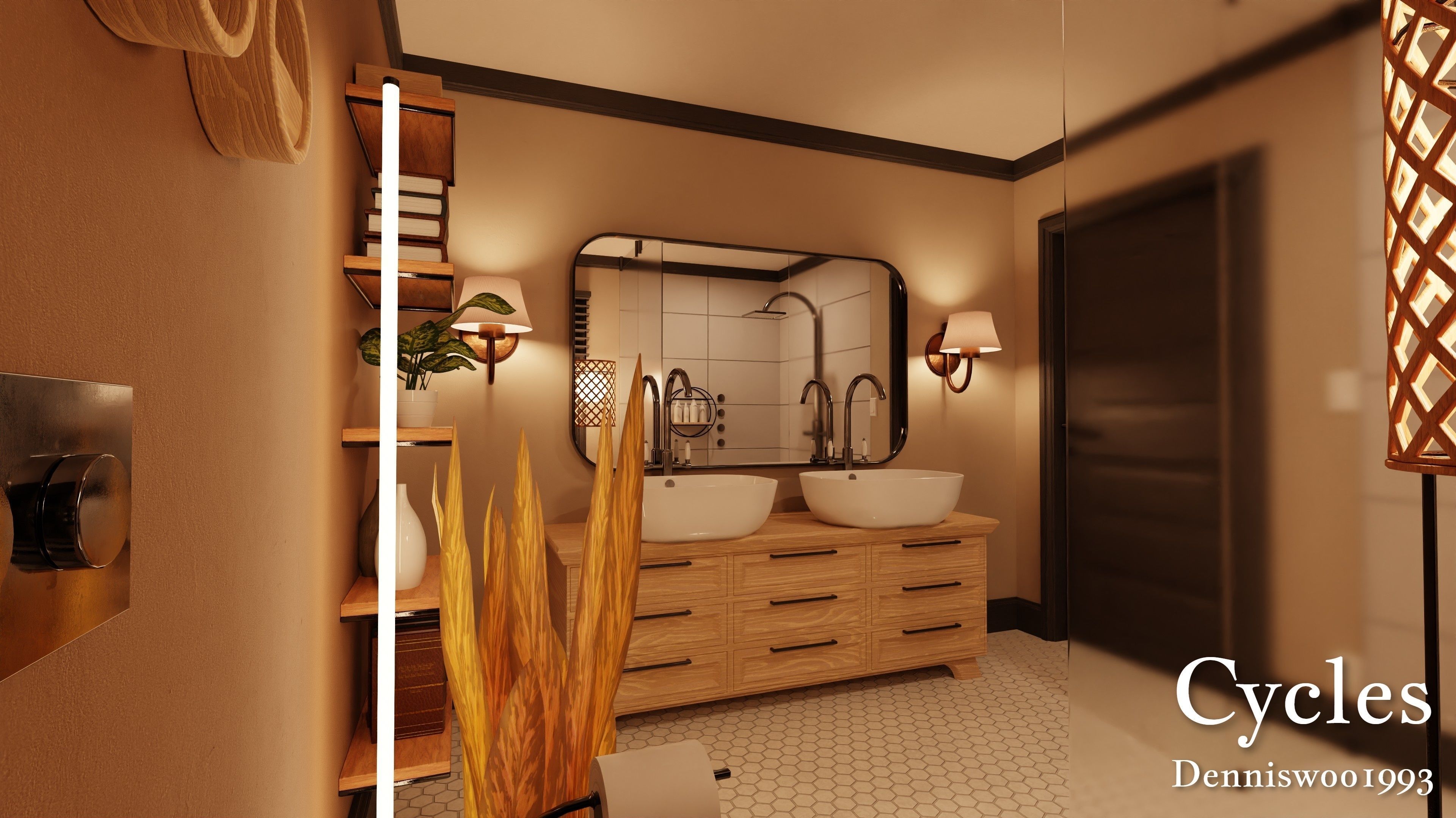 Modular Classic Style American House 18 Low-poly 3D model_30