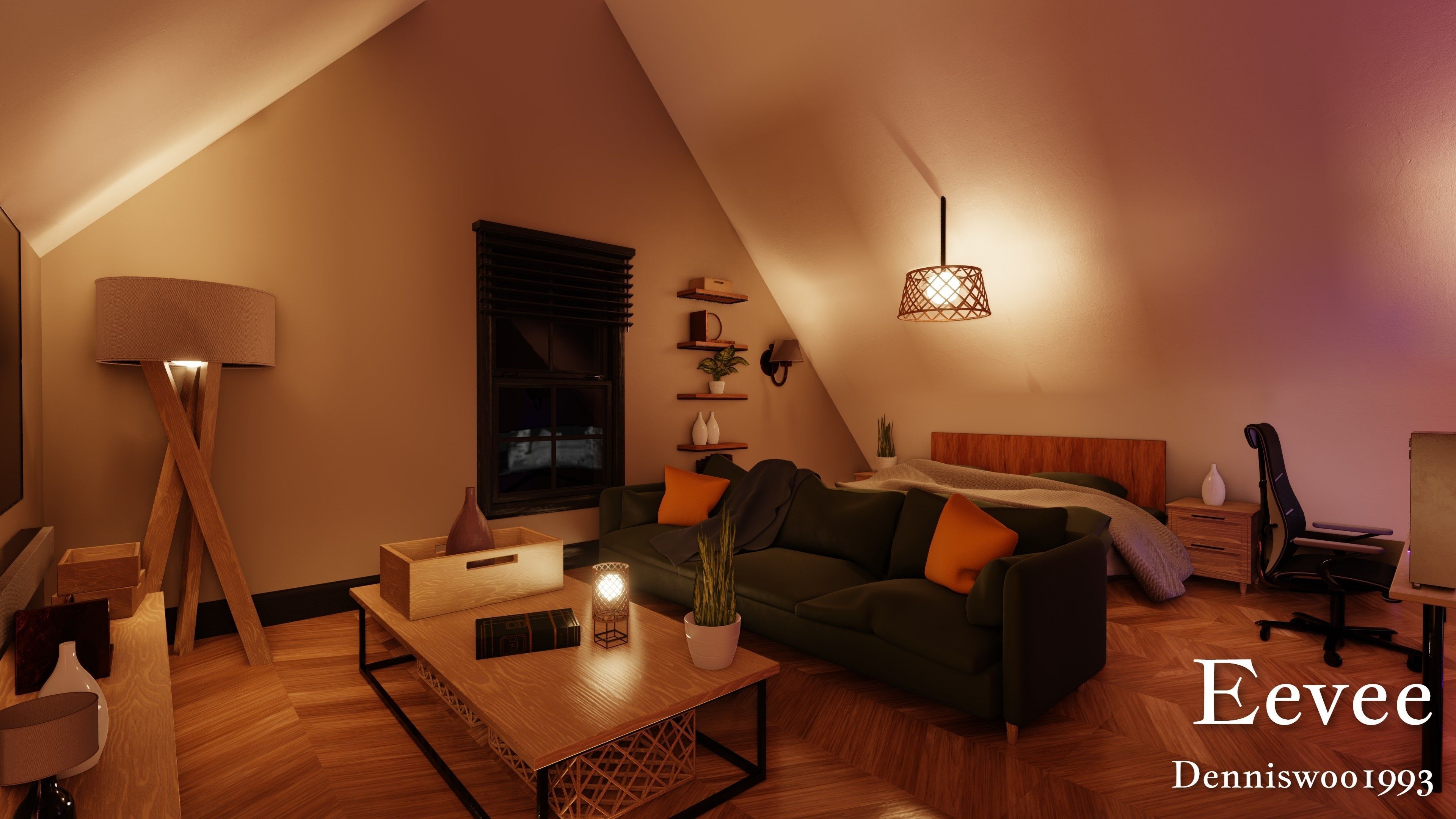 Modular Classic Style American House 18 Low-poly 3D model_52