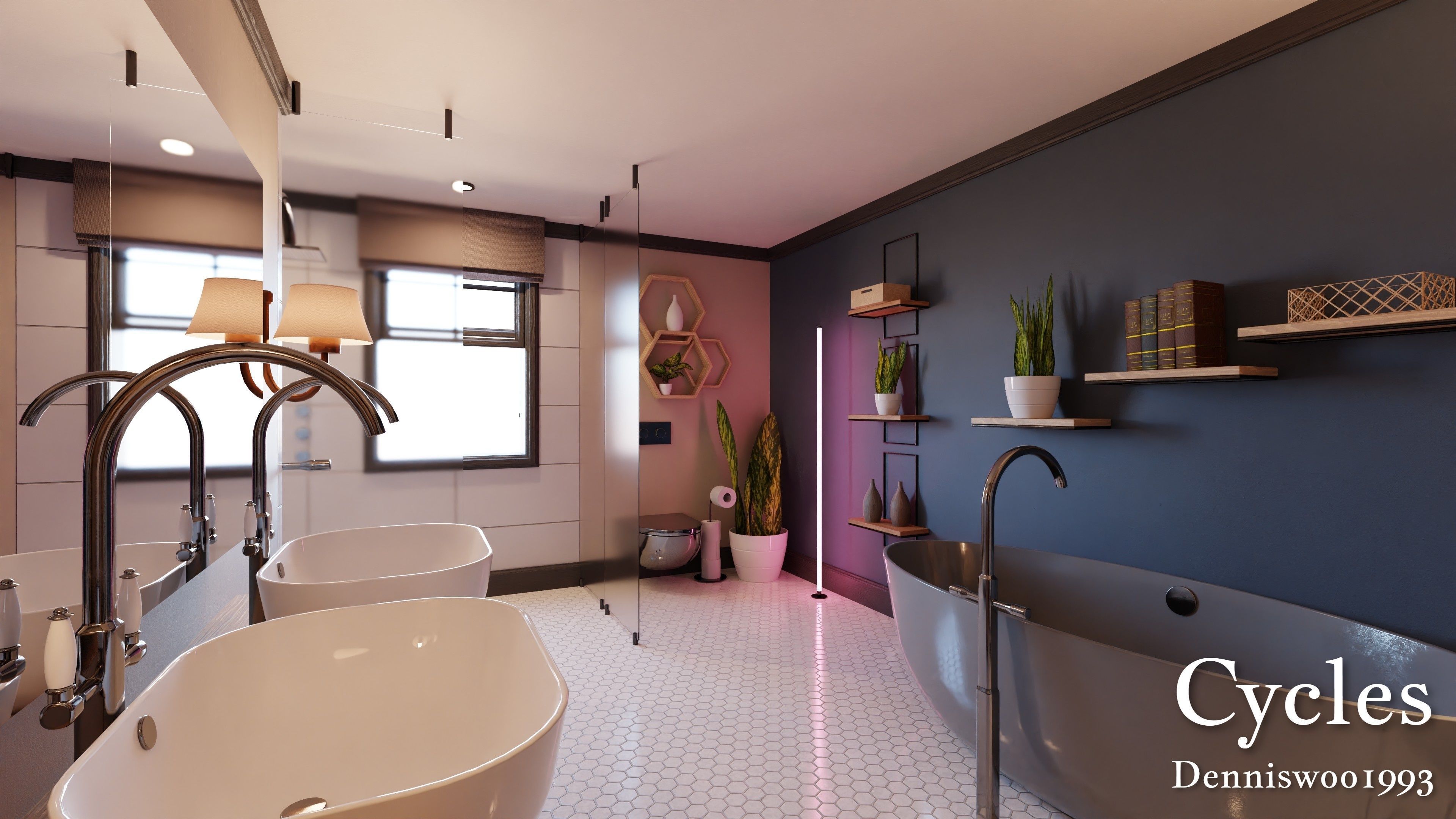 Modular Classic Style American House 18 Low-poly 3D model_17