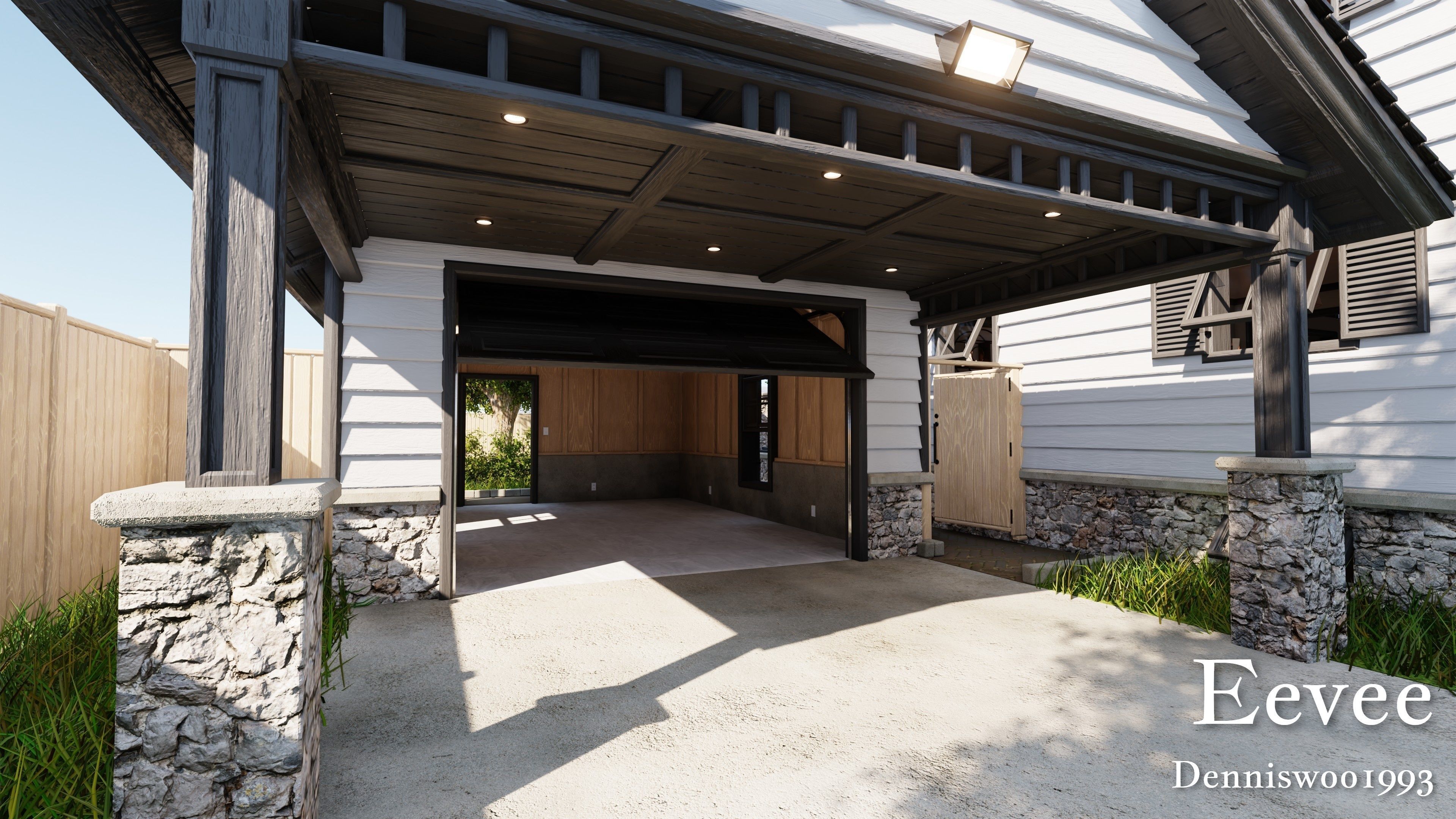 Modular Classic Style American House 18 Low-poly 3D model_44