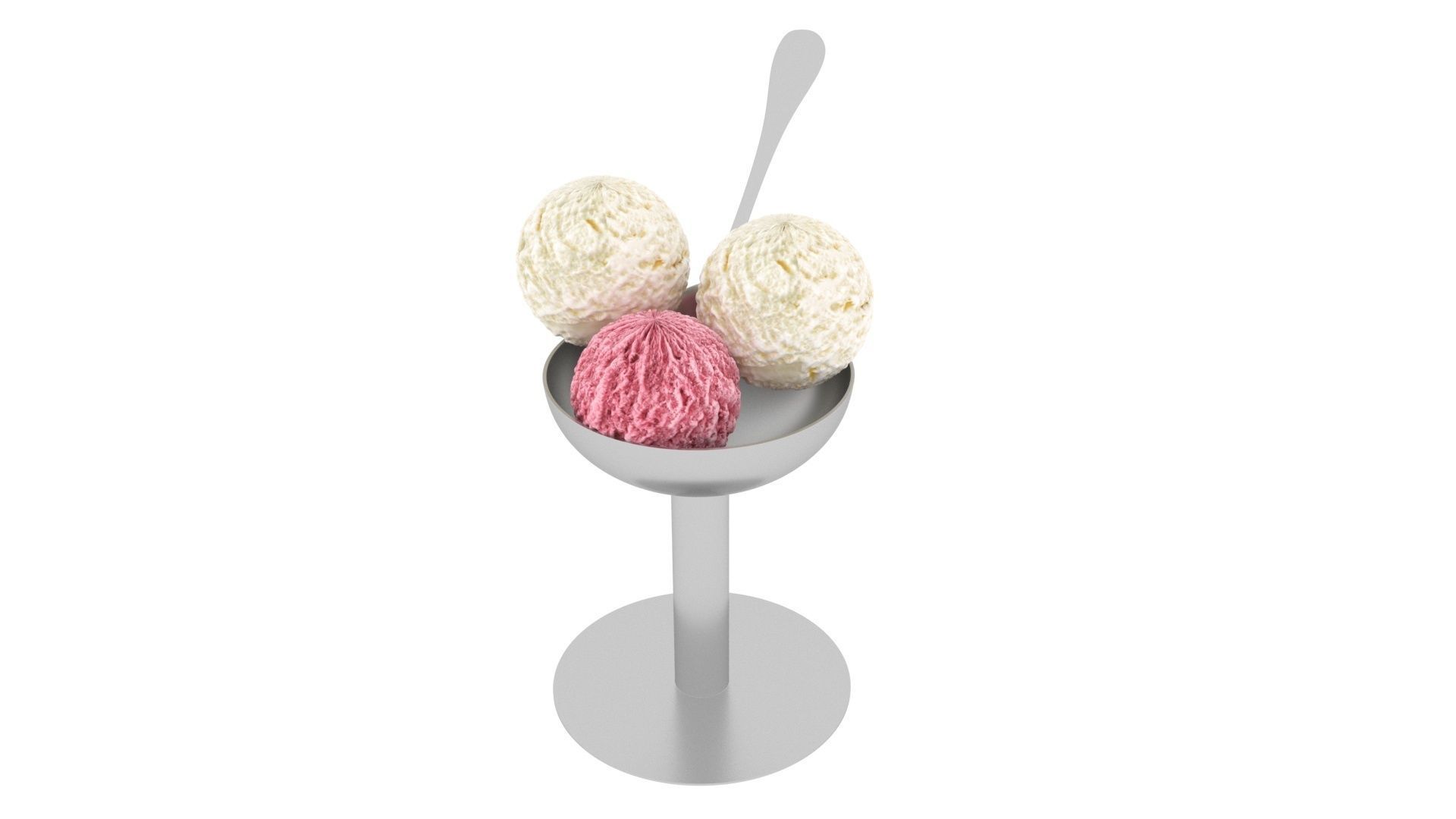 Ice Creams In Ice Cream Bowl 3D model_10