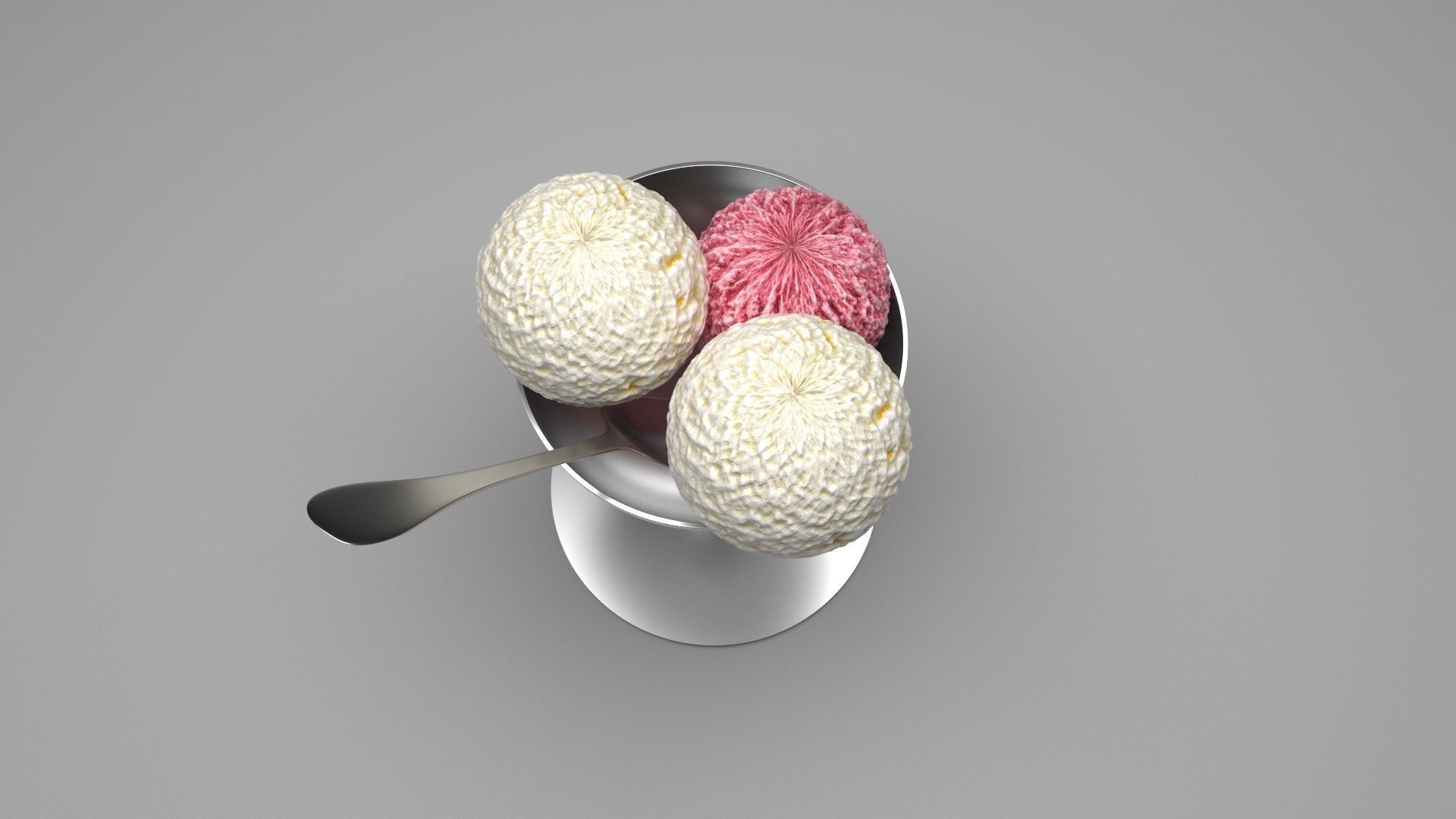 Ice Creams In Ice Cream Bowl 3D model_3