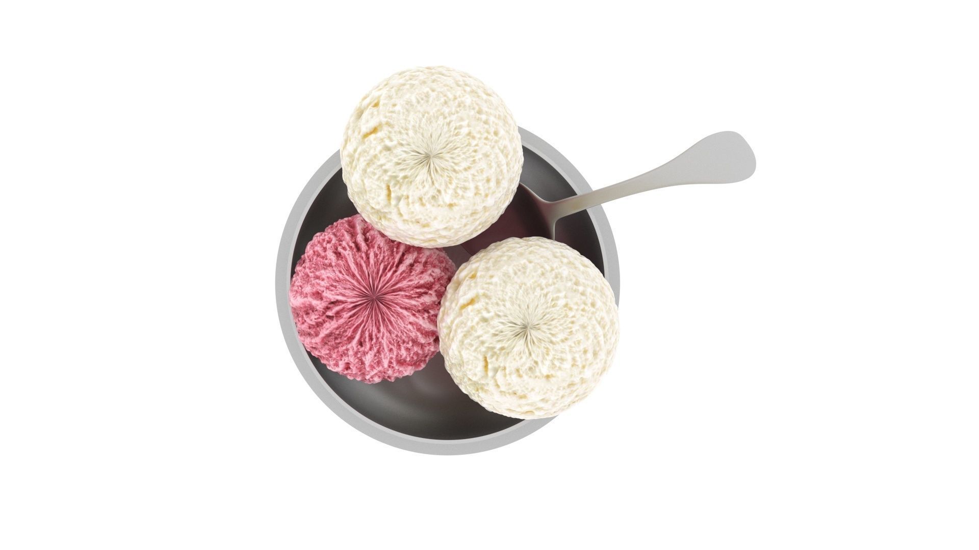 Ice Creams In Ice Cream Bowl 3D model_17