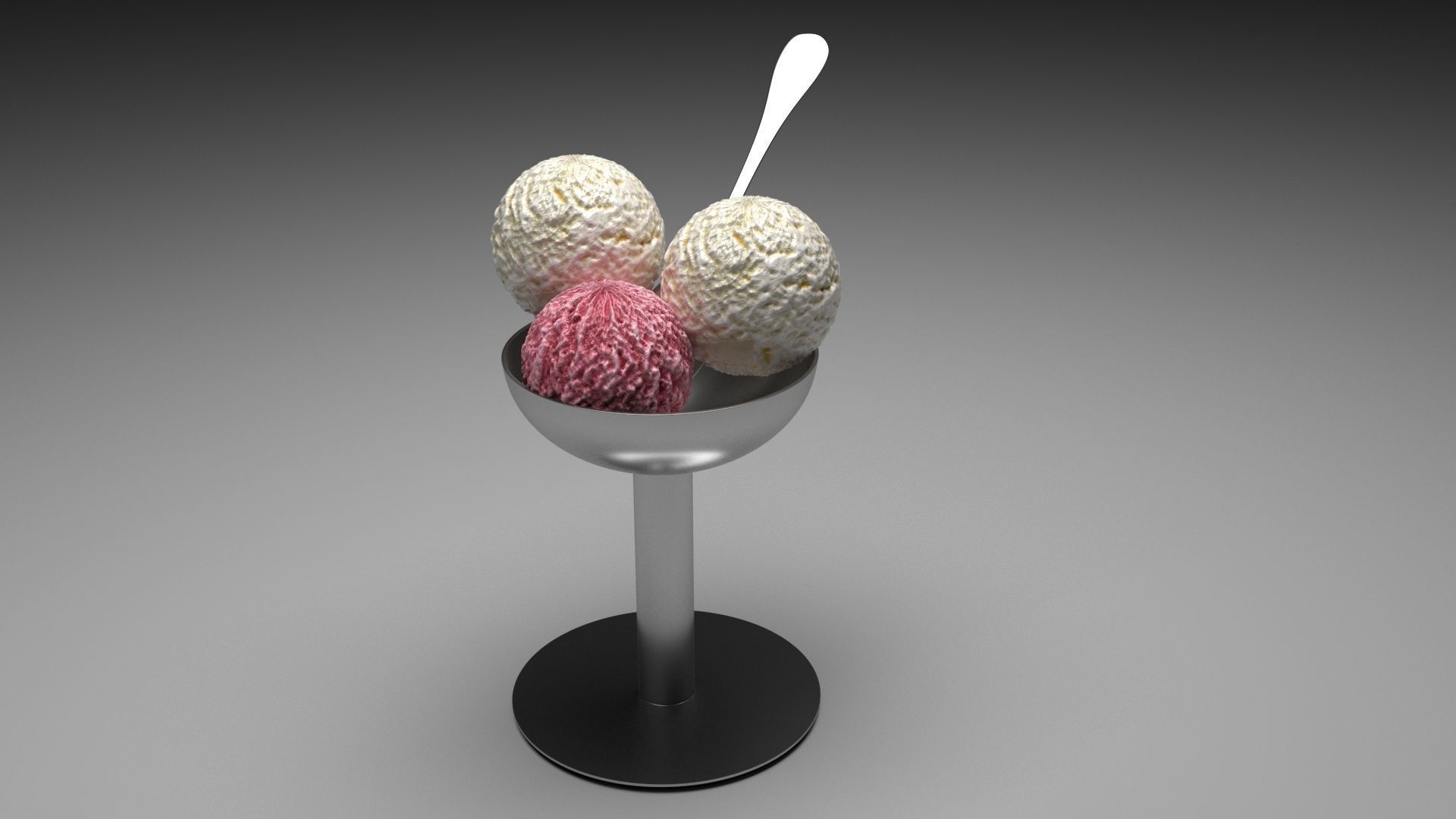 Ice Creams In Ice Cream Bowl 3D model_7