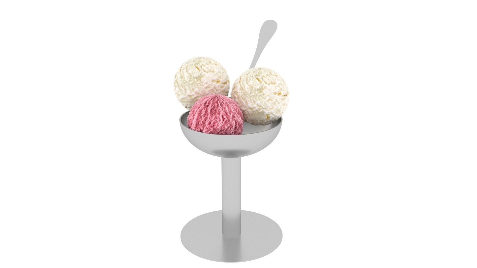 Ice Creams In Ice Cream Bowl 3D model_14
