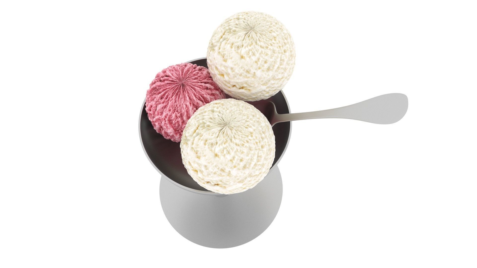 Ice Creams In Ice Cream Bowl 3D model_11