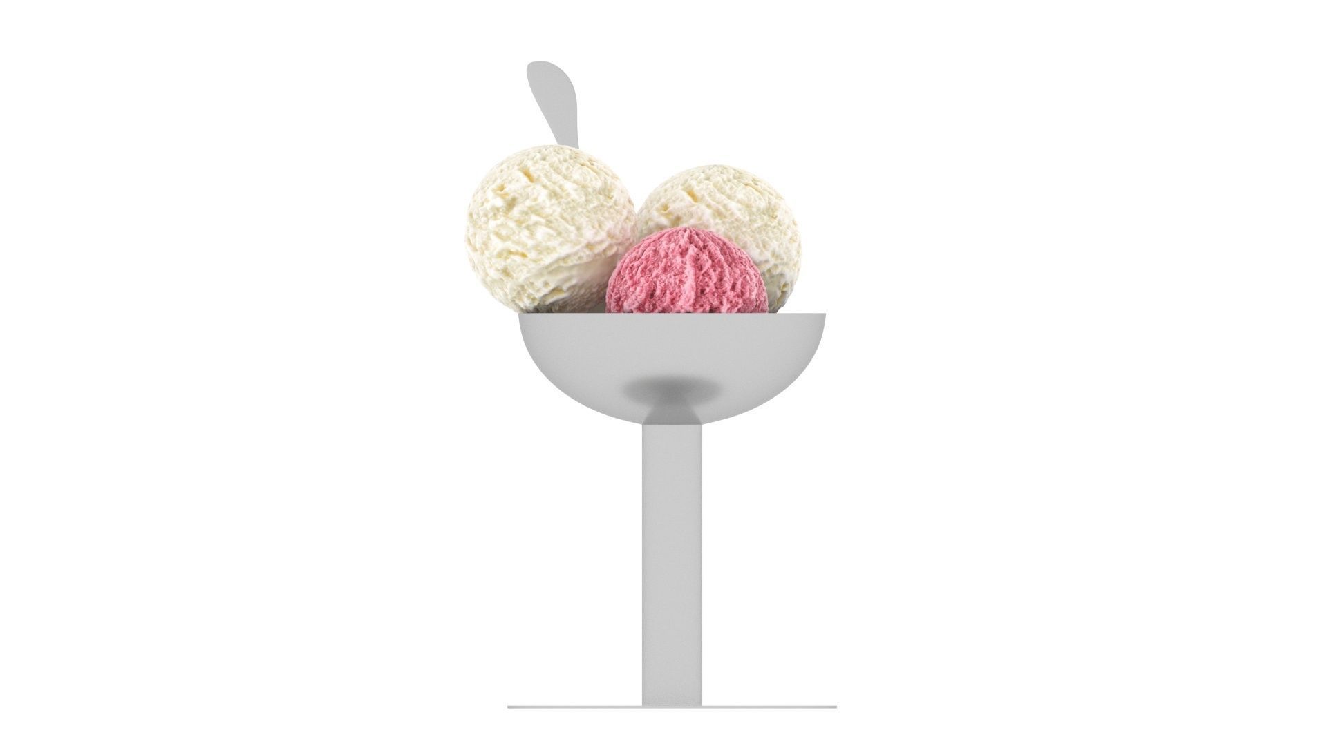 Ice Creams In Ice Cream Bowl 3D model_19