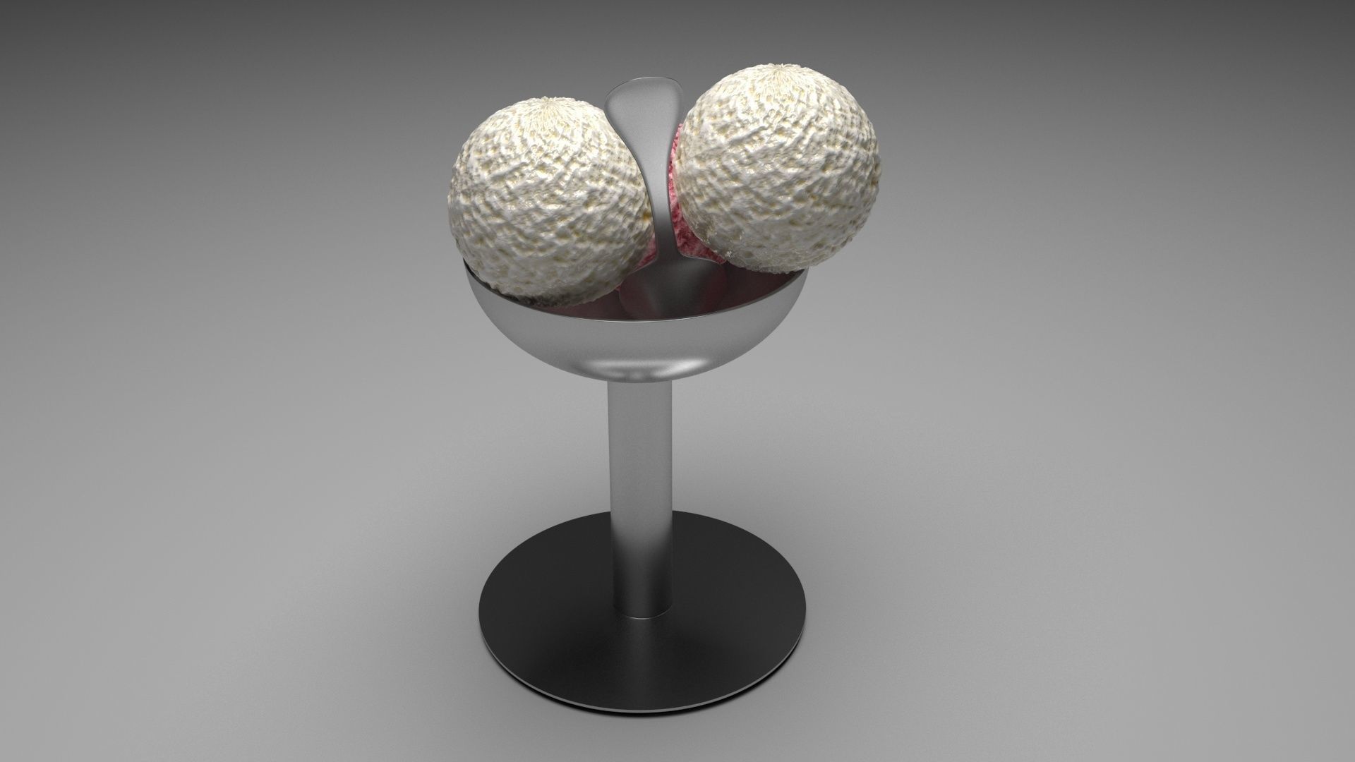 Ice Creams In Ice Cream Bowl 3D model_2