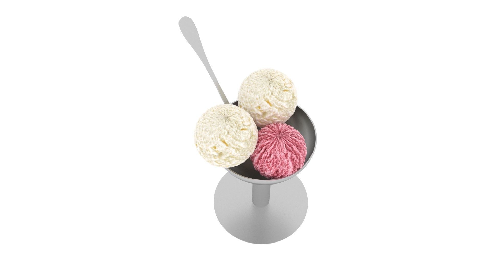 Ice Creams In Ice Cream Bowl 3D model_13