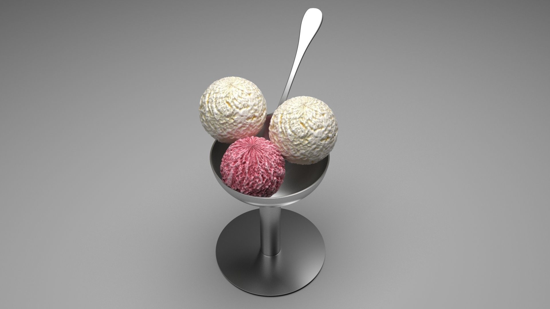 Ice Creams In Ice Cream Bowl 3D model_5