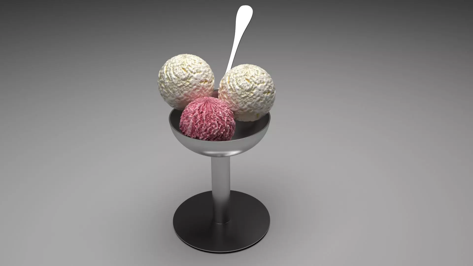 Ice Creams In Ice Cream Bowl 3D model_0