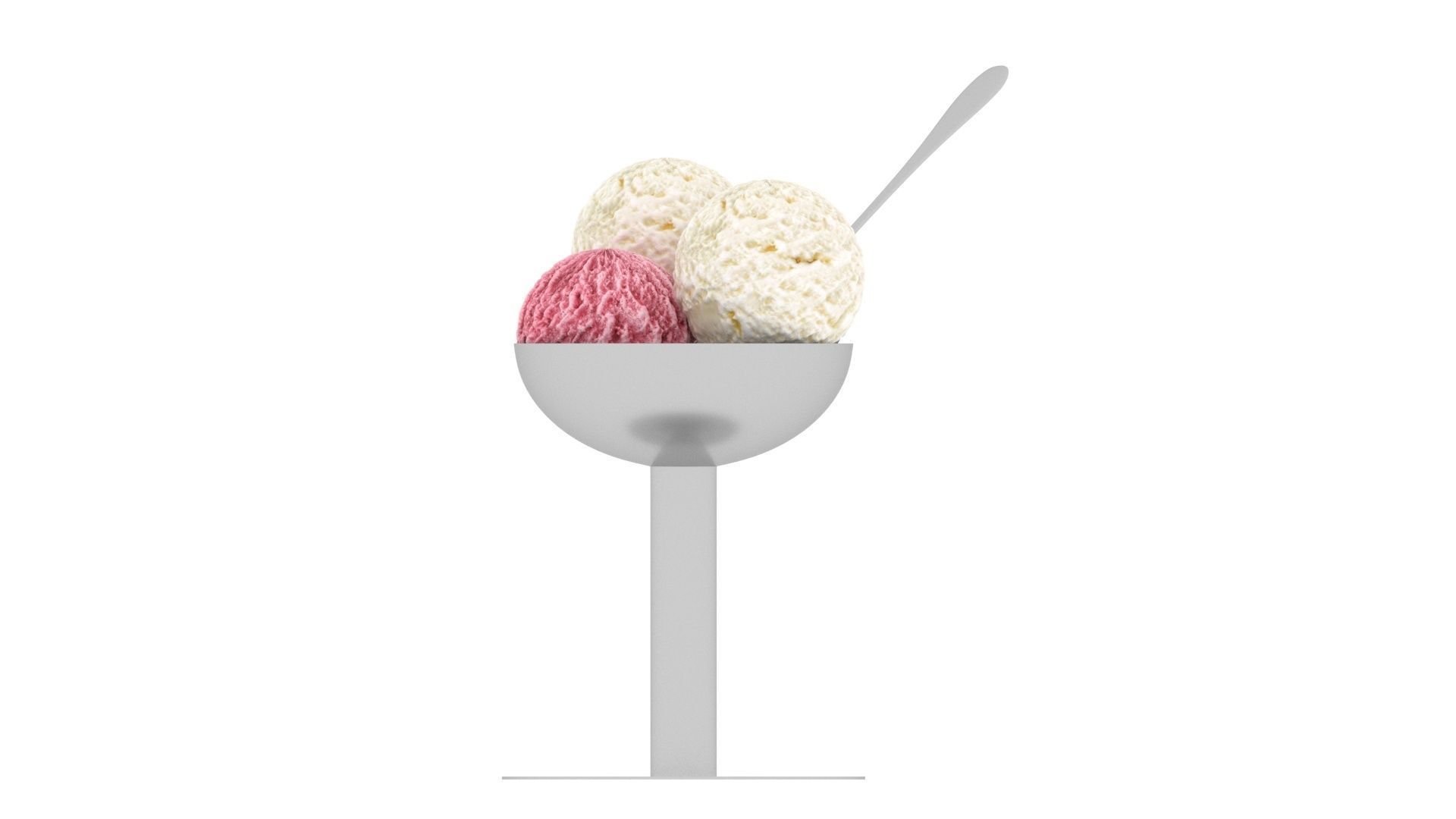 Ice Creams In Ice Cream Bowl 3D model_16
