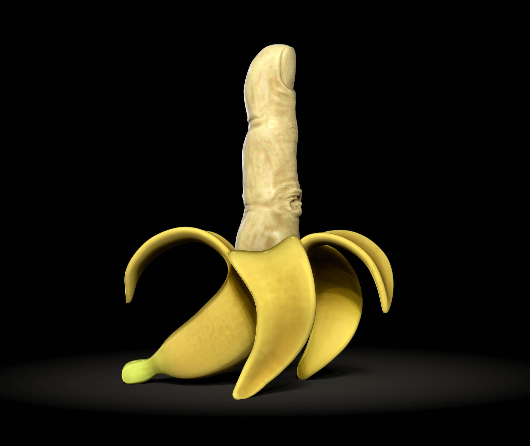 Rebellious Banana - Middle Finger Banana - flip off  3D print model_3