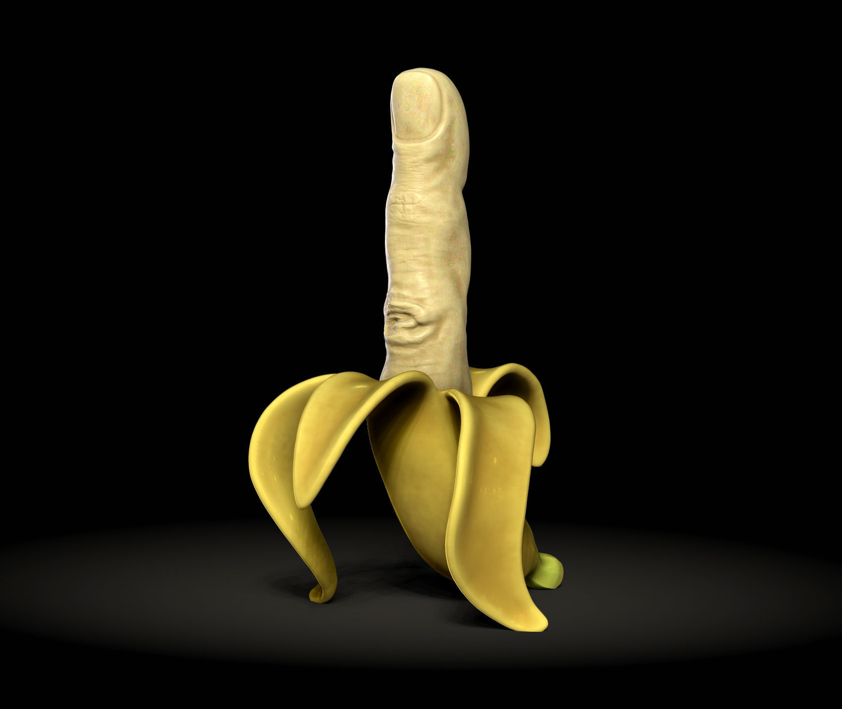 Rebellious Banana - Middle Finger Banana - flip off  3D print model_6