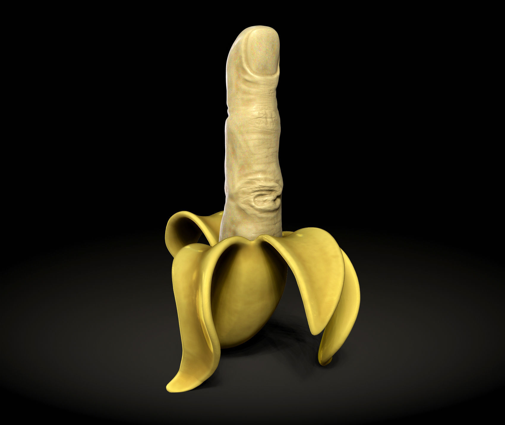 Rebellious Banana - Middle Finger Banana - flip off  3D print model_0