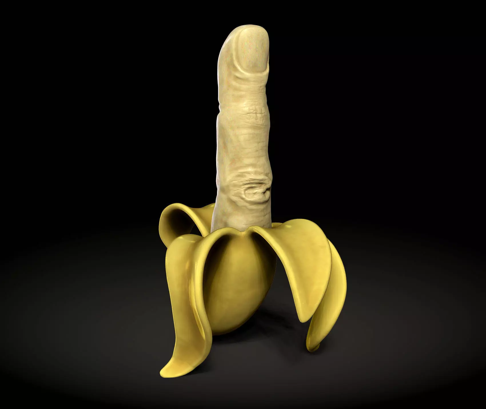 Rebellious Banana - Middle Finger Banana - flip off  3D print model_0