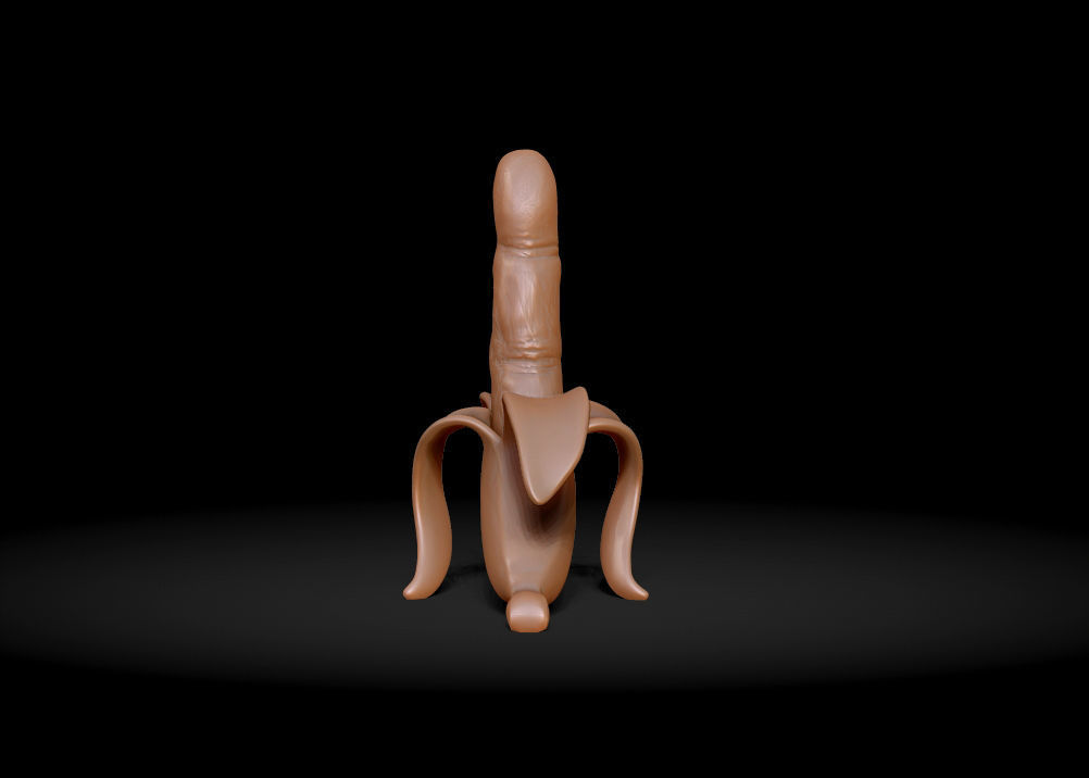 Rebellious Banana - Middle Finger Banana - flip off  3D print model_15