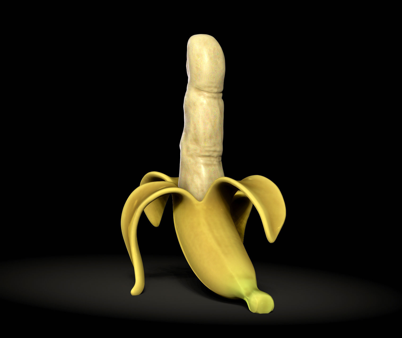 Rebellious Banana - Middle Finger Banana - flip off  3D print model_5