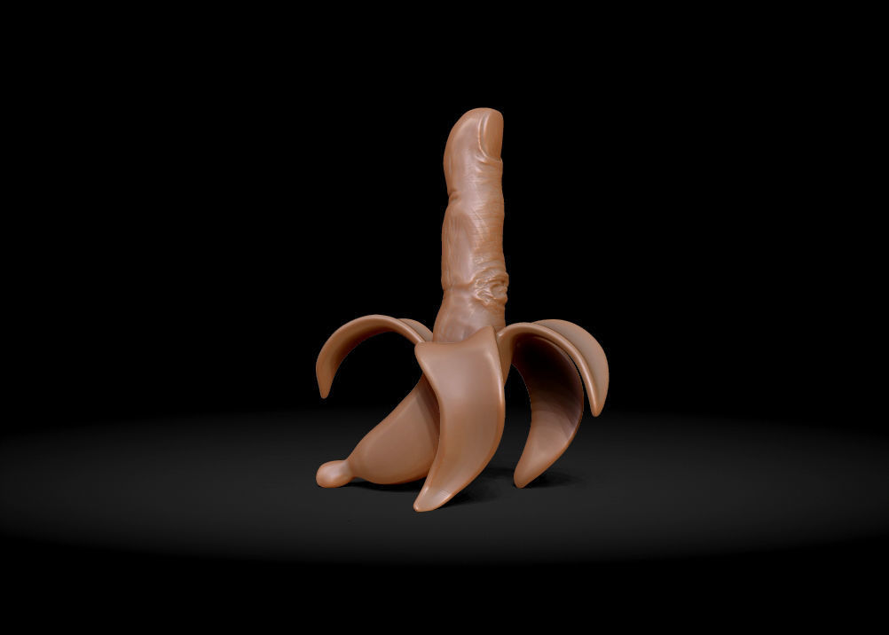 Rebellious Banana - Middle Finger Banana - flip off  3D print model_13