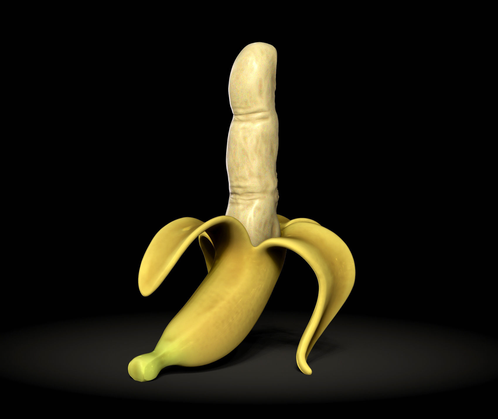Rebellious Banana - Middle Finger Banana - flip off  3D print model_4