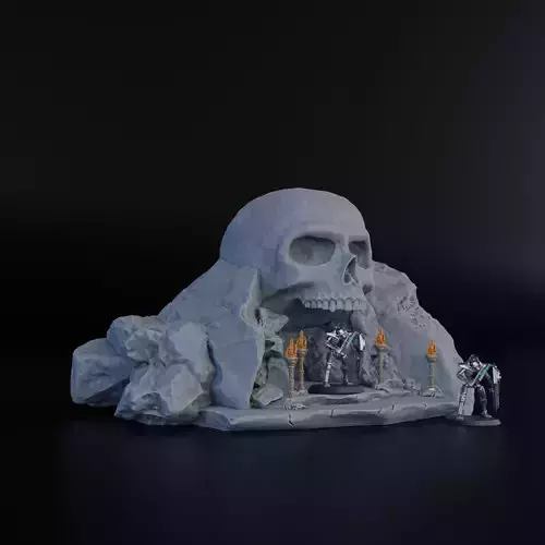 wargames skull cave 3d model terrain