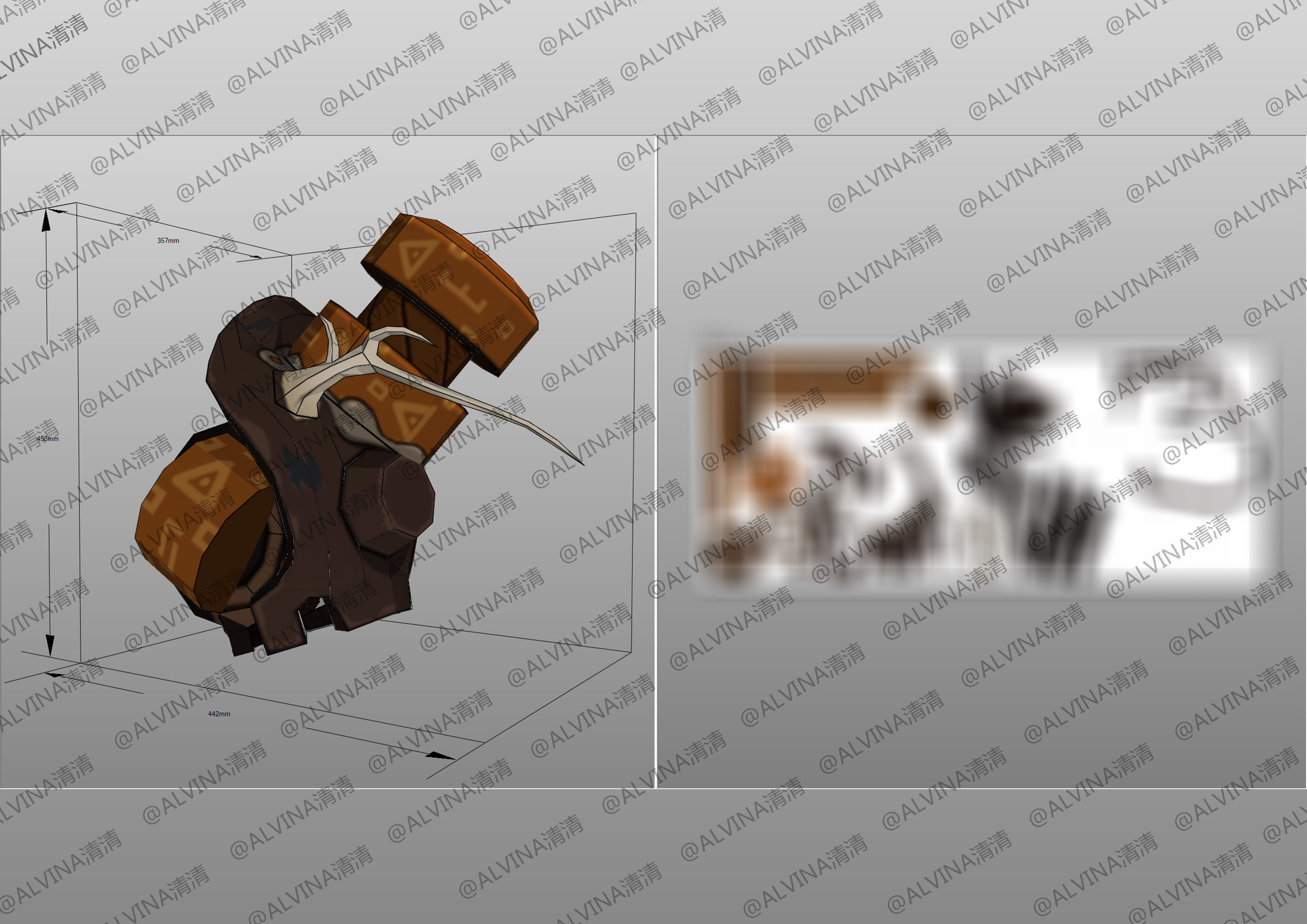 Genshin Impact Ruin Guard Armor - DIY Cosplay Pepakura Foam Low-poly 3D model_11